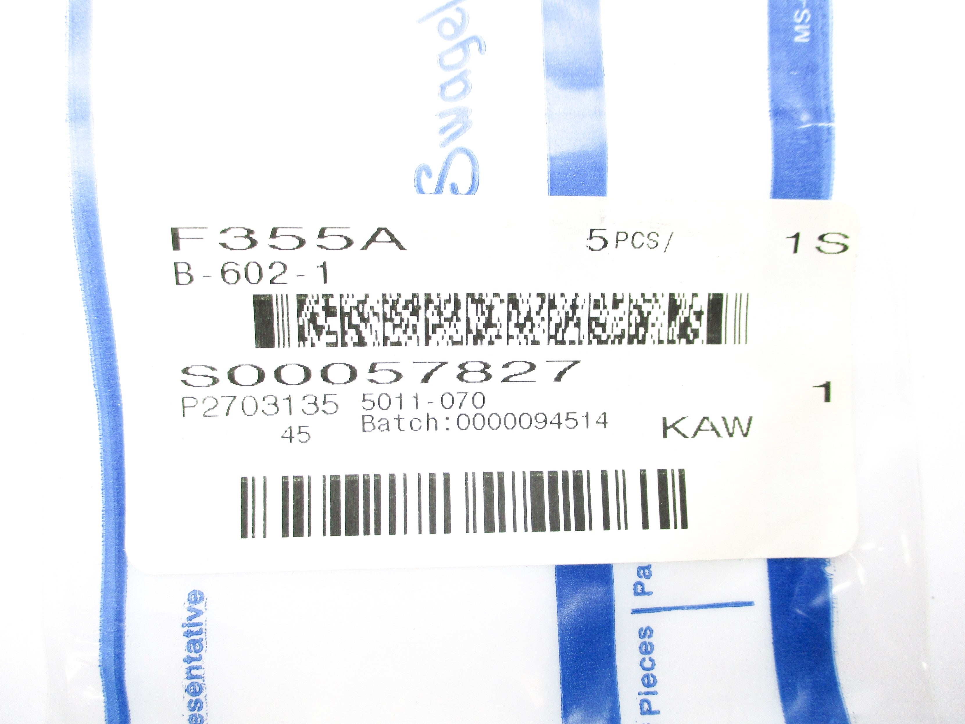 SWAGELOK B-602-1 (PKG OF 5) NSMP