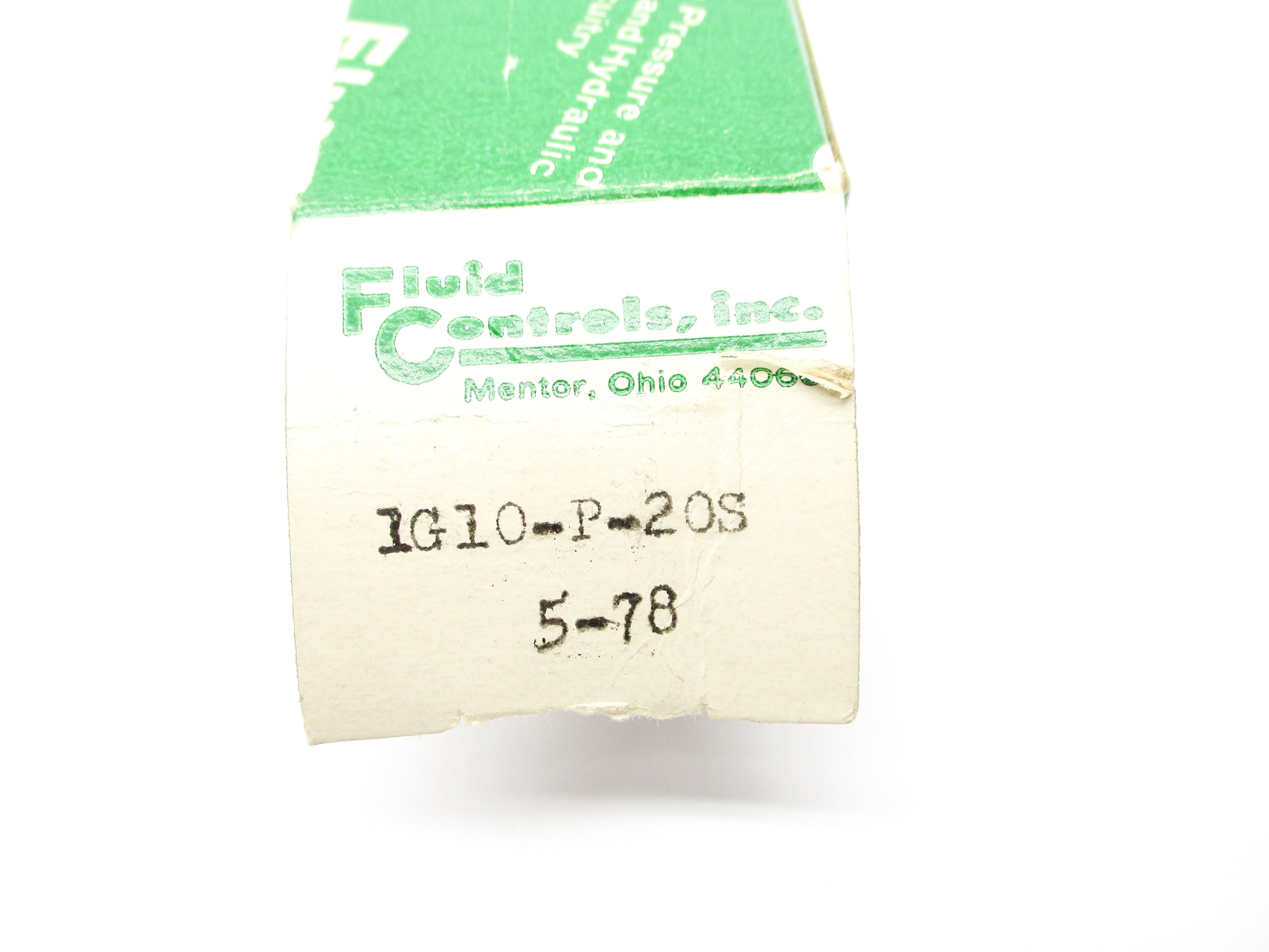 FLUID CONTROLS 1G10-P-20S NSMP