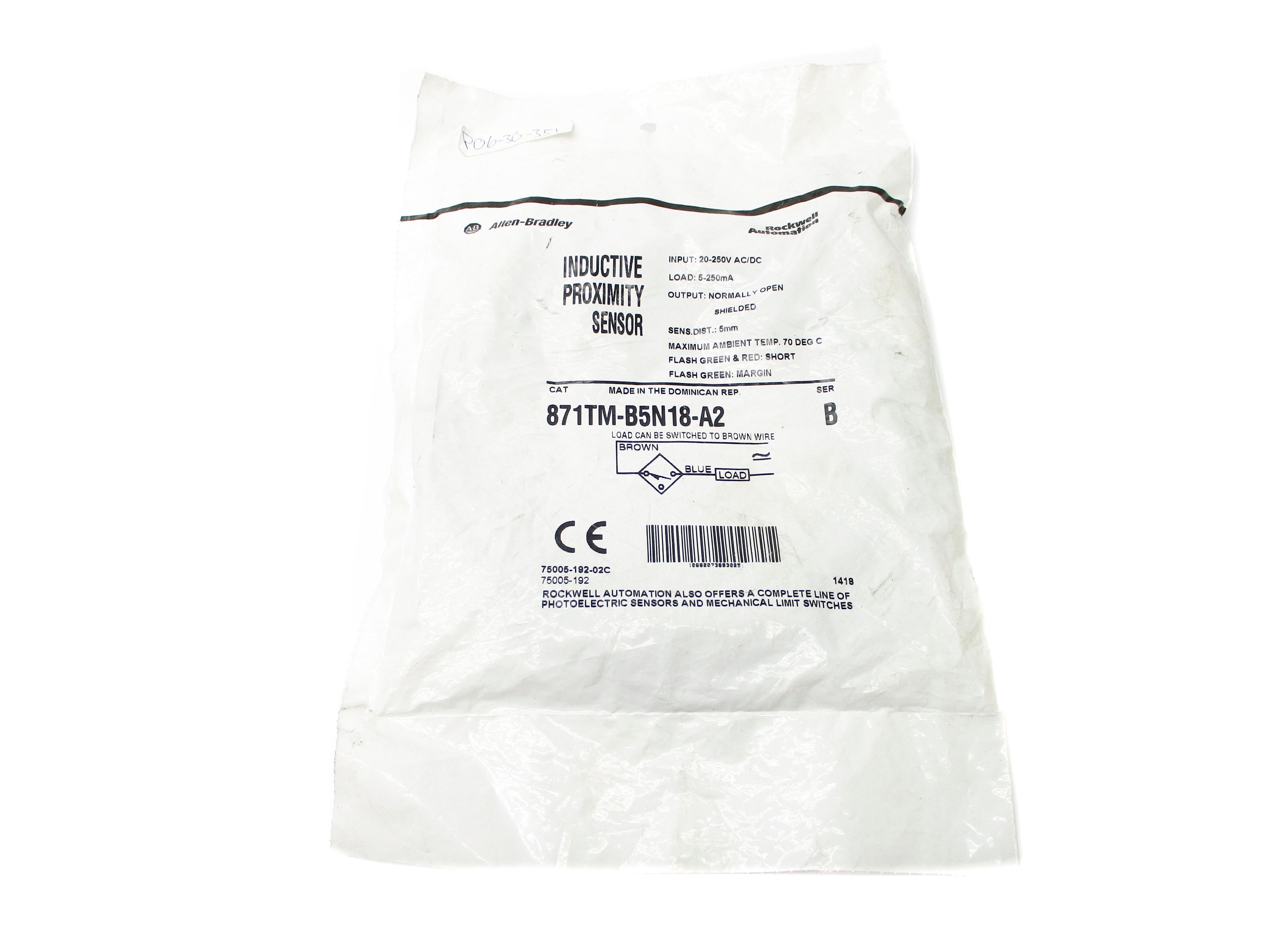 ALLEN BRADLEY 871TM-B5N18-A2 SER. A NSMP