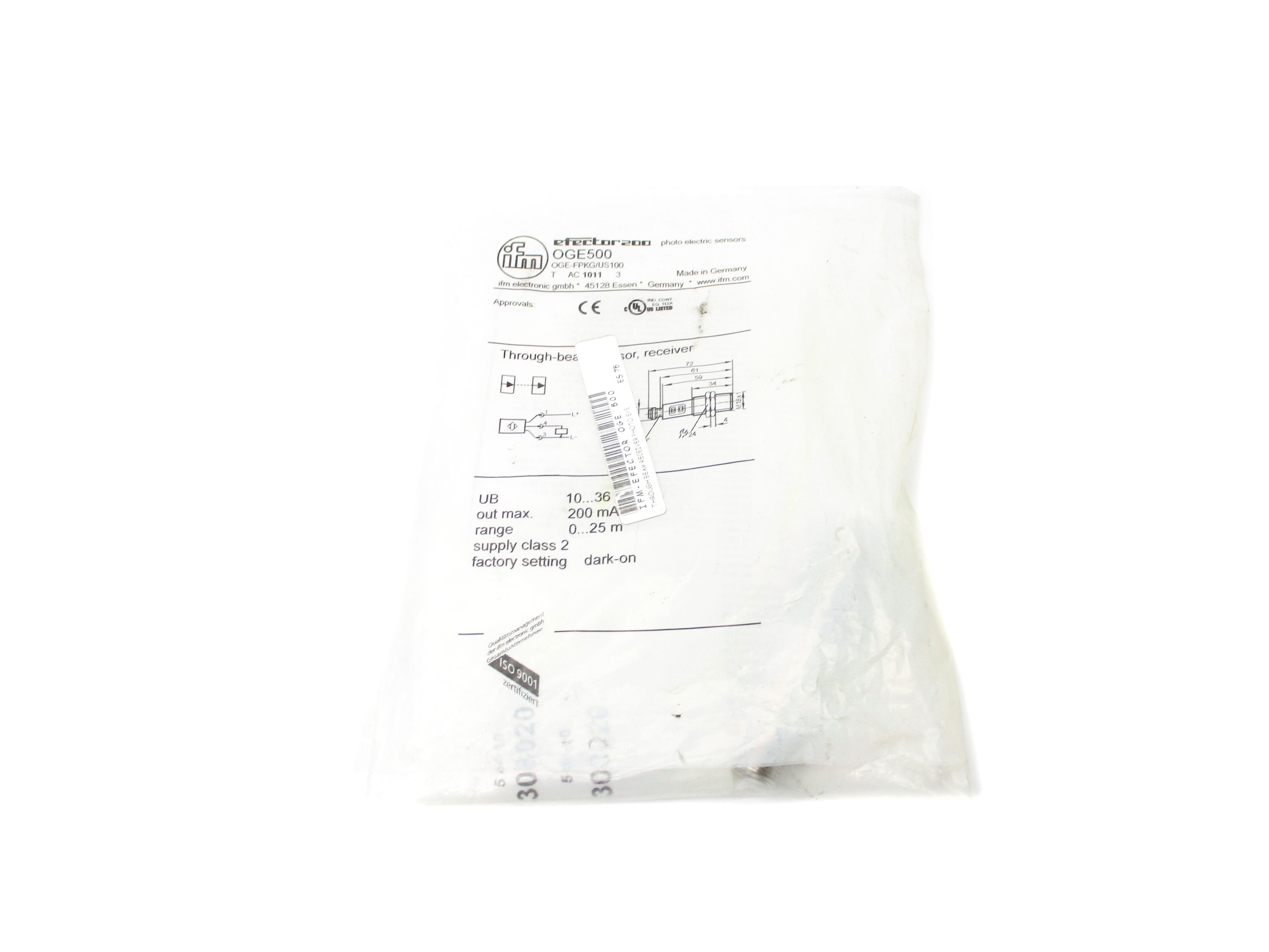 IFM EFECTOR OGE-FPKG/US100 OGE500 10-36VDC NSMP