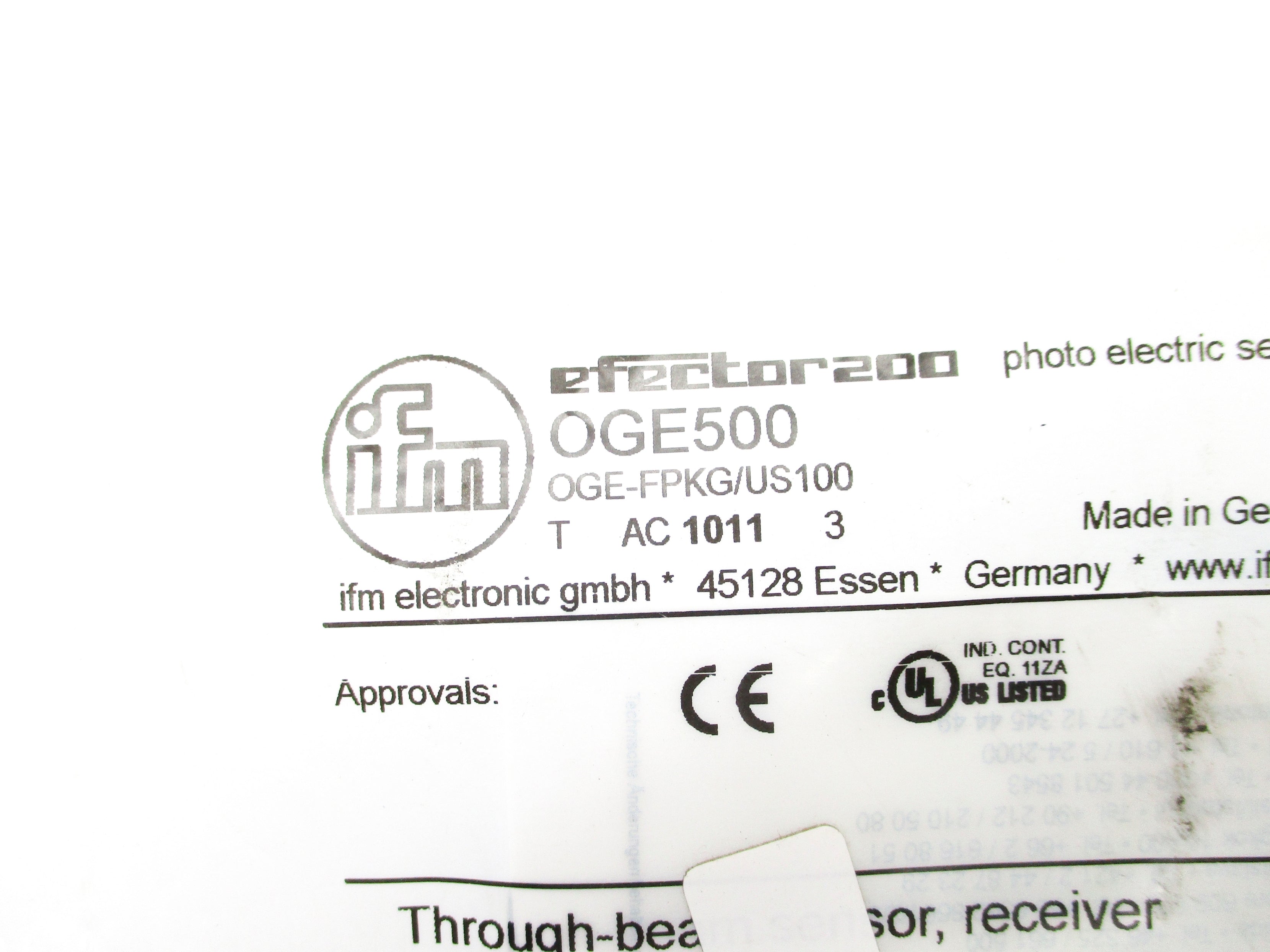 IFM EFECTOR OGE-FPKG/US100 OGE500 10-36VDC NSMP
