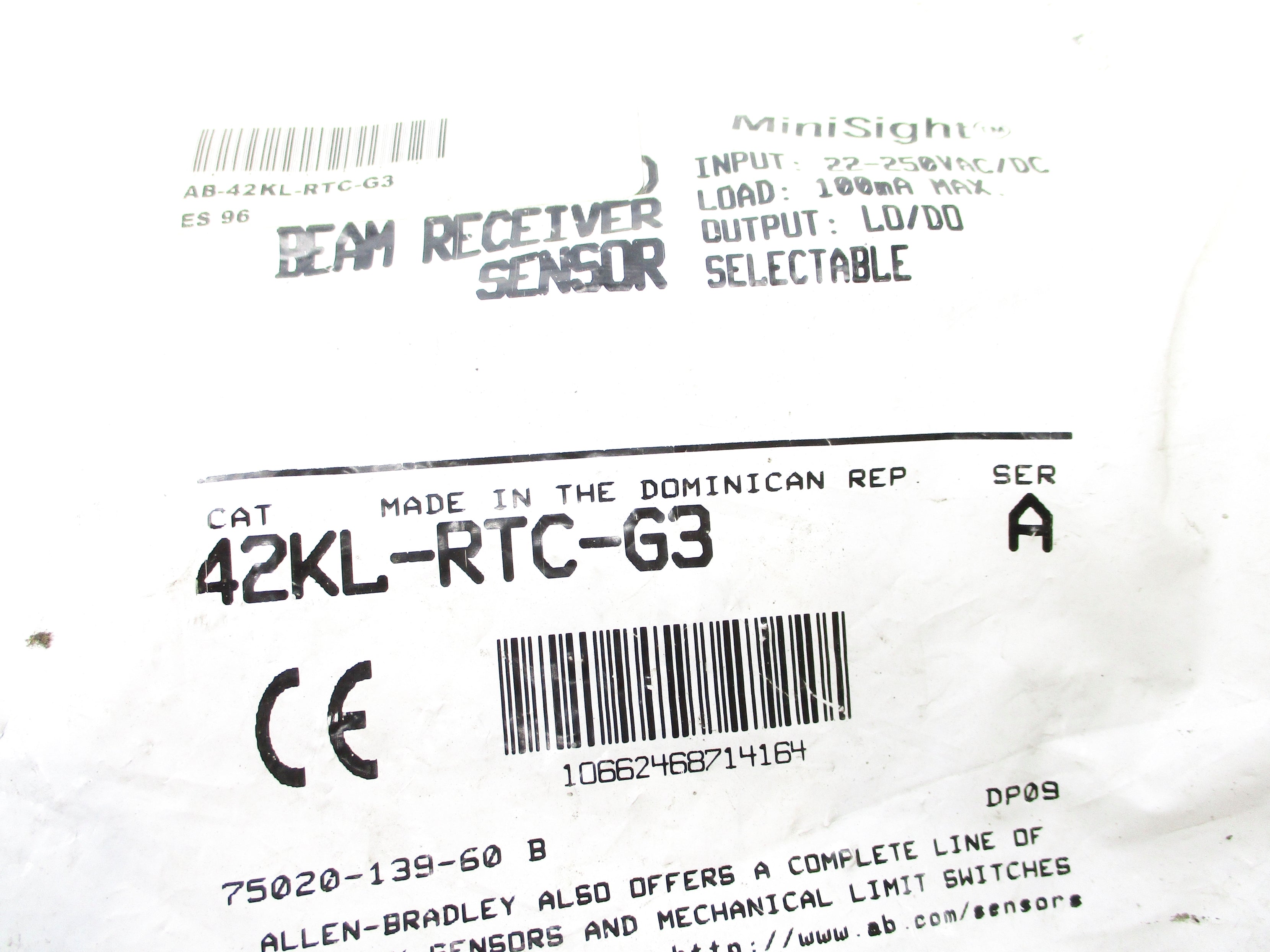 ALLEN BRADLEY 42KL-RTC-G3 SER. A 22-250VAC/DC NSMP
