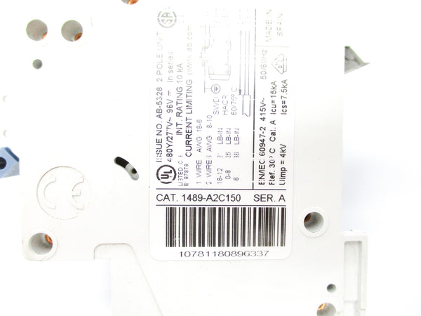 ALLEN BRADLEY 1489-A2C150 SER. A 15A 277VAC NSNP