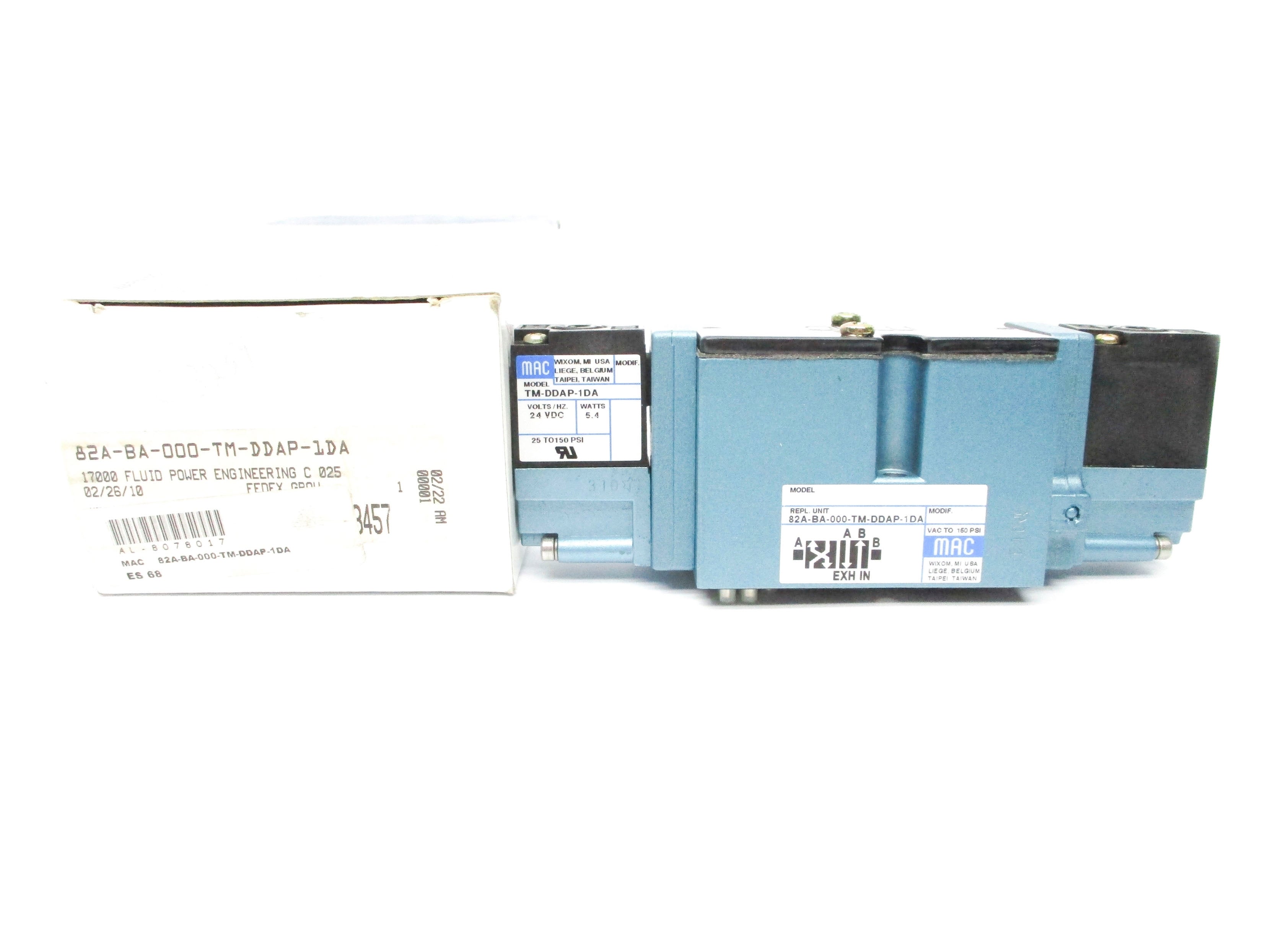 MAC 82A-BA-000-TM-DDAP-1DA 150PSI 24VDC NSMP