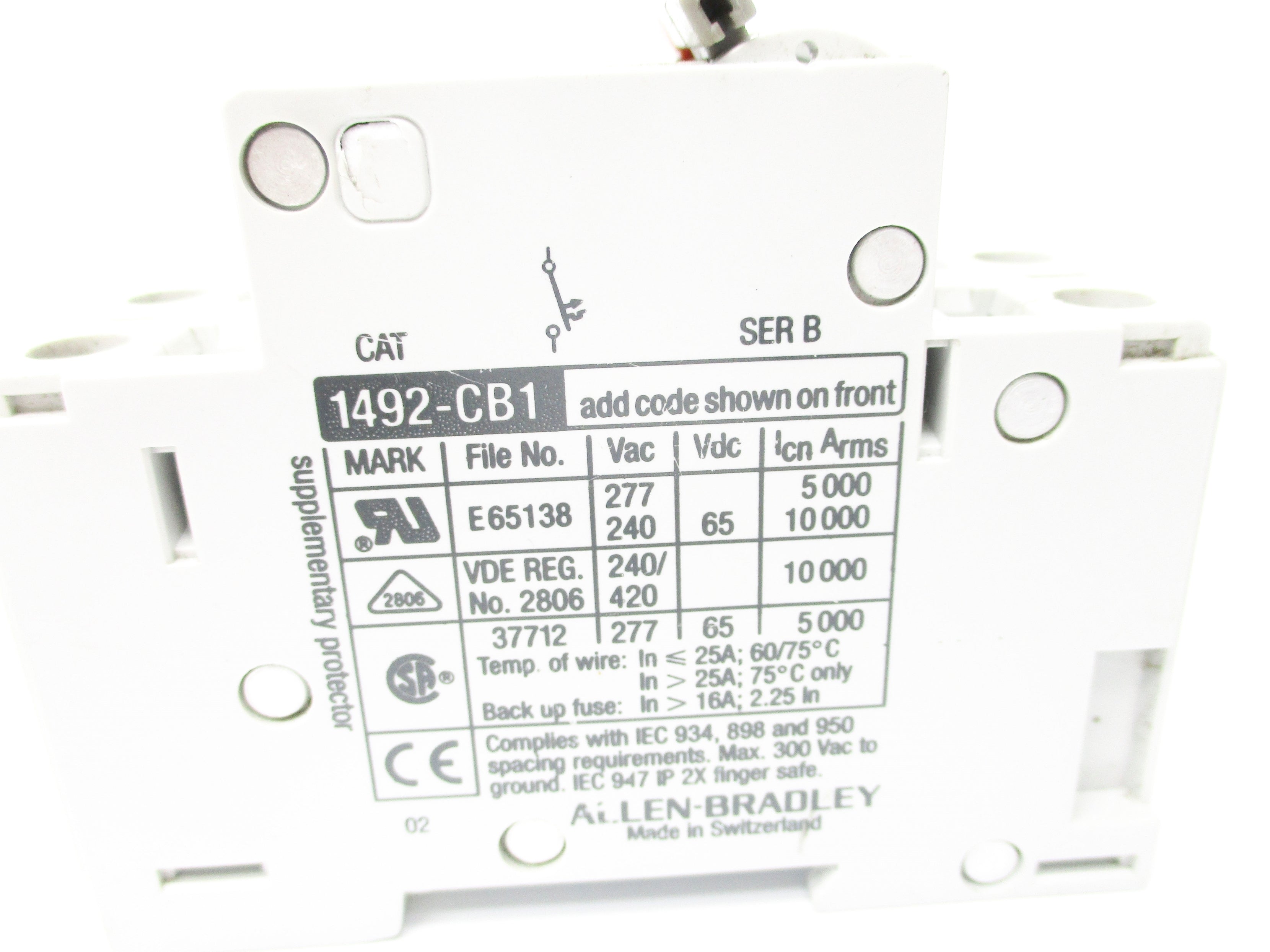 ABB 1492-ACBG040 SER. B 4A 277VAC NSNP