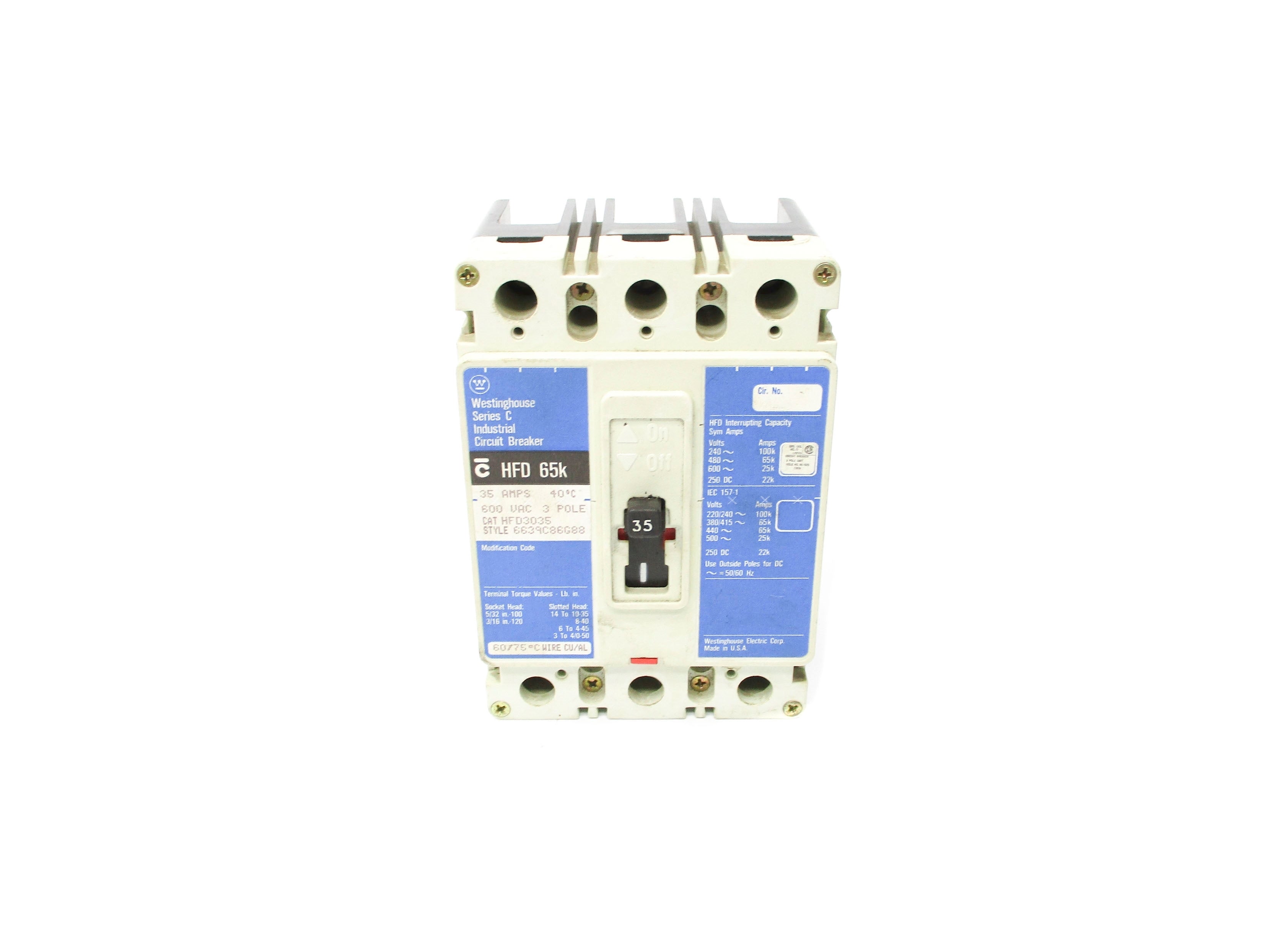 WESTINGHOUSE HFD3035 35A 600VAC UNMP