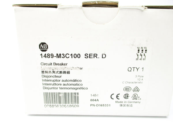 ALLEN BRADLEY 1489-M3C100 SER. D 10A 277V (WH) NSMP