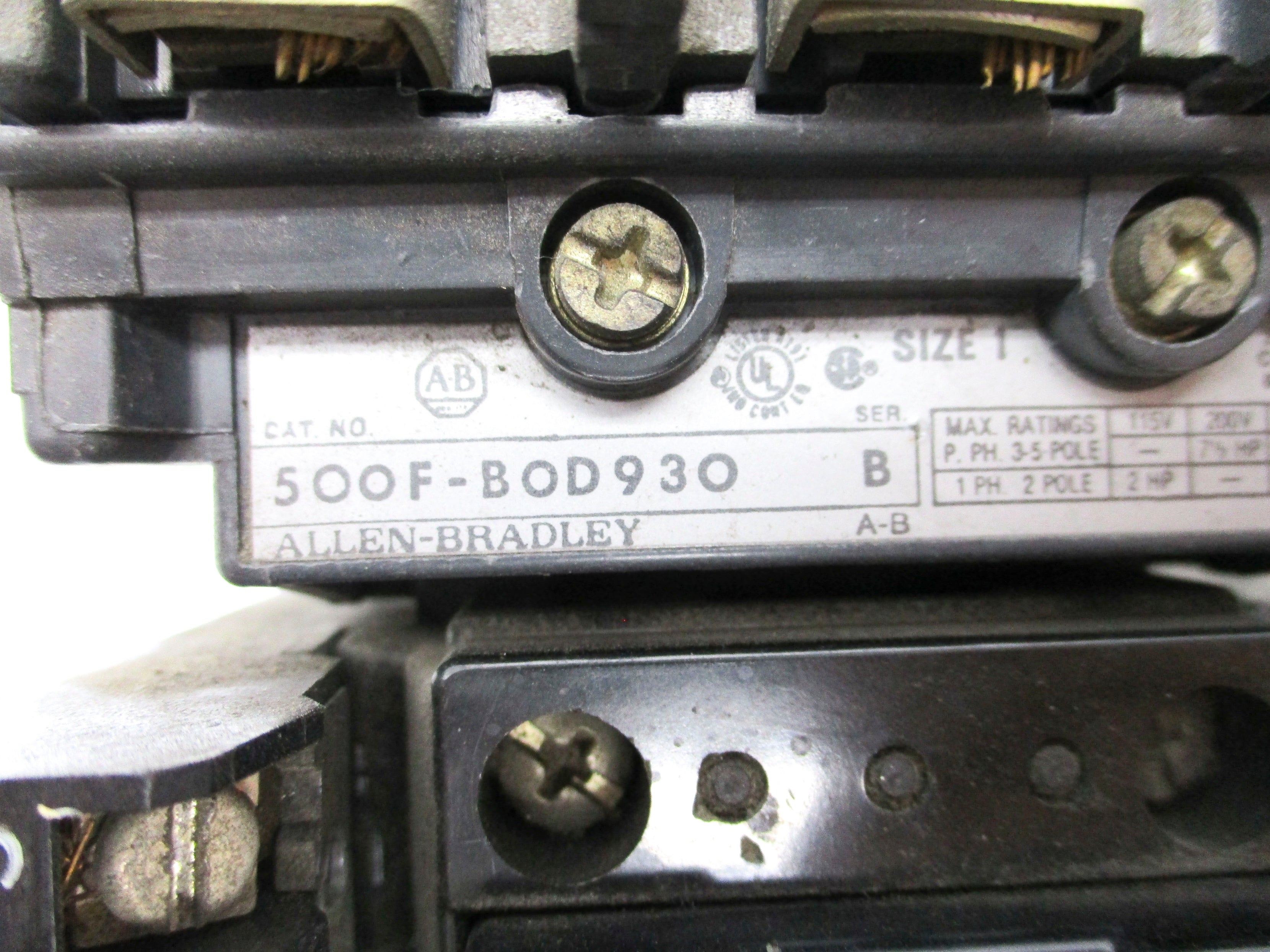 INDUSTRIAL SPARE PART 500F-BOD930 SER. B 110/115-120V 27A UNMP