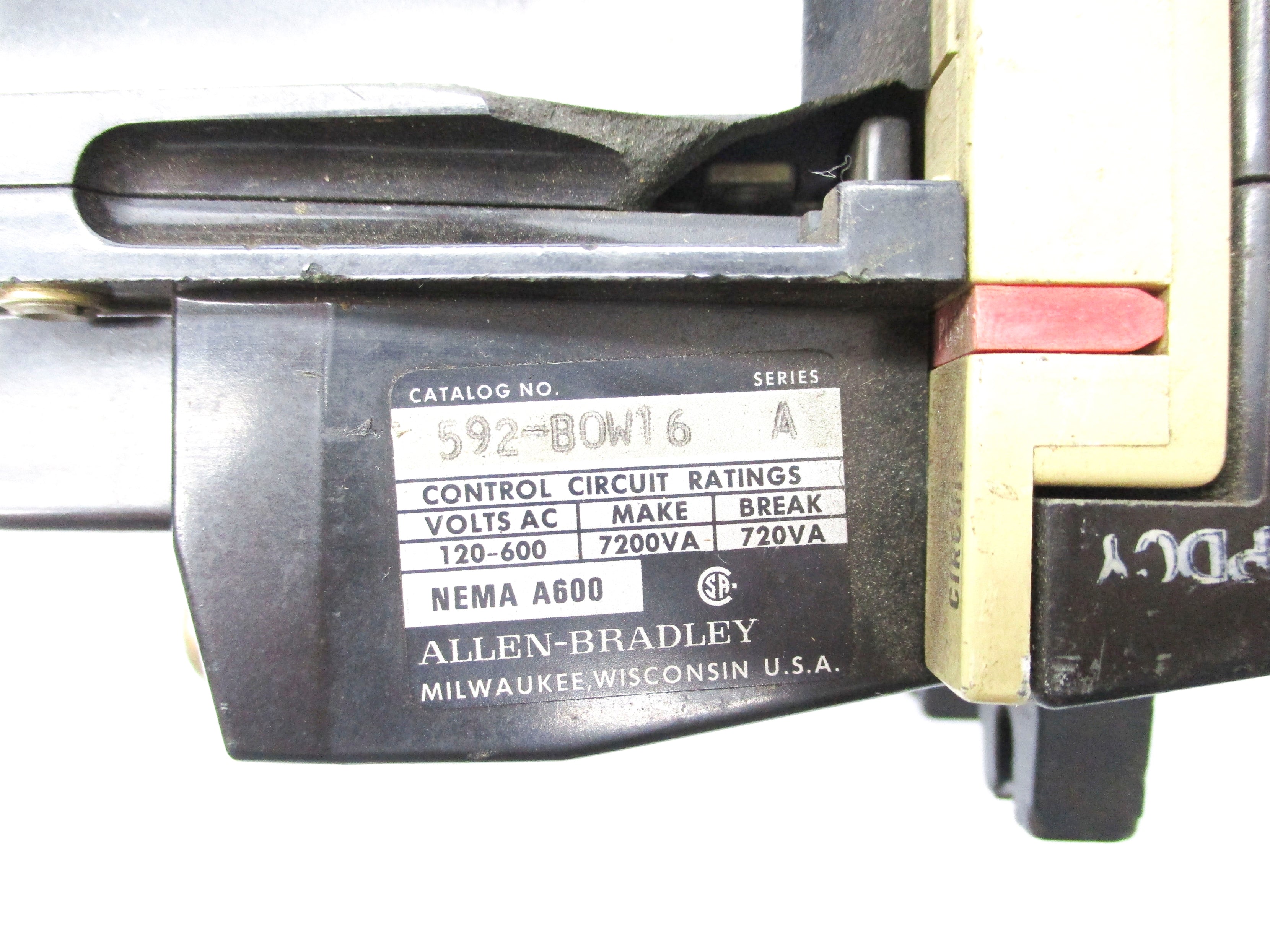 INDUSTRIAL SPARE PART 592-BOW16 SER. A 120/600VAC UNMP