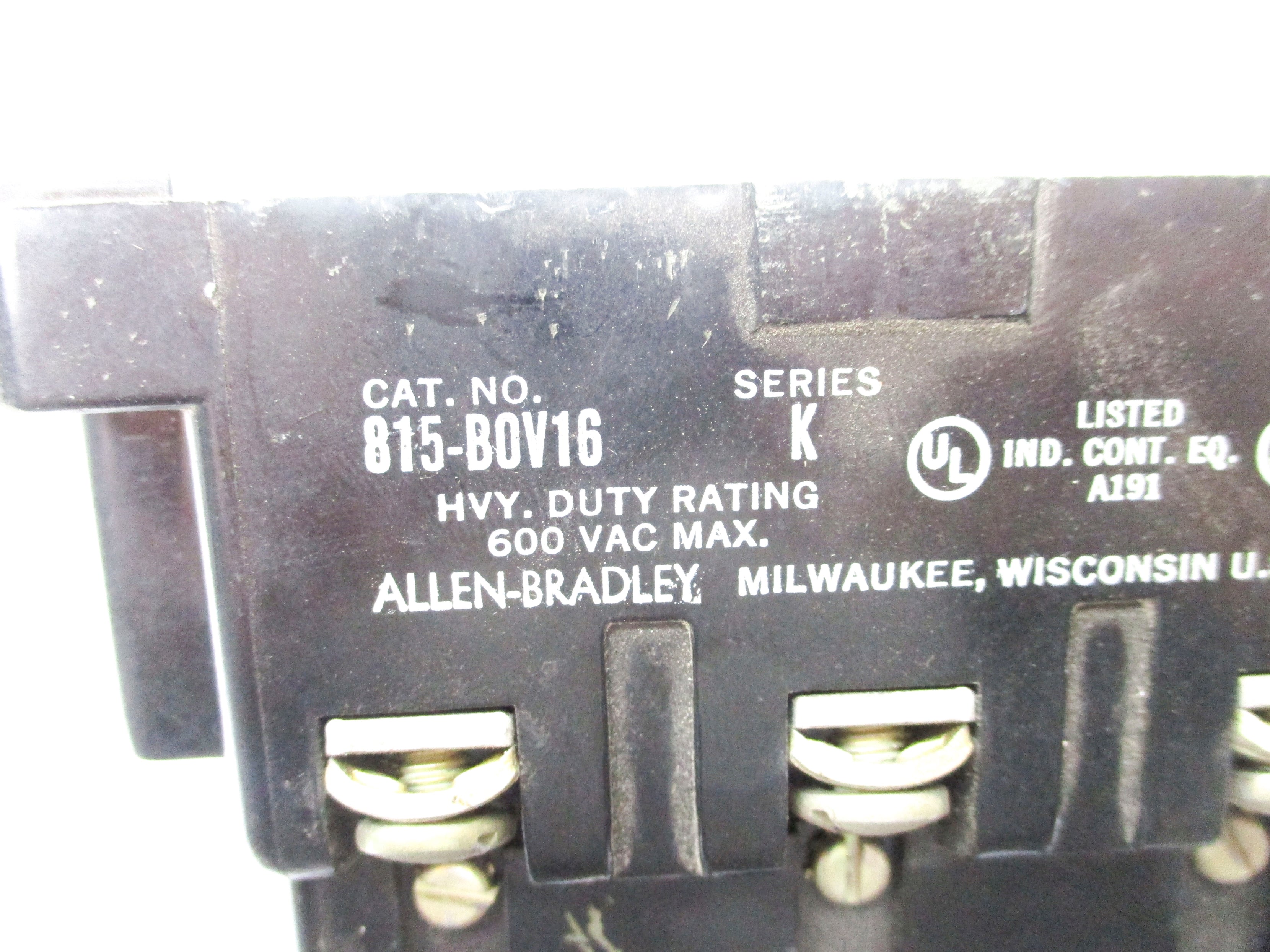 ALLEN BRADLEY 815-BOV16 SER. K 600VAC UNMP