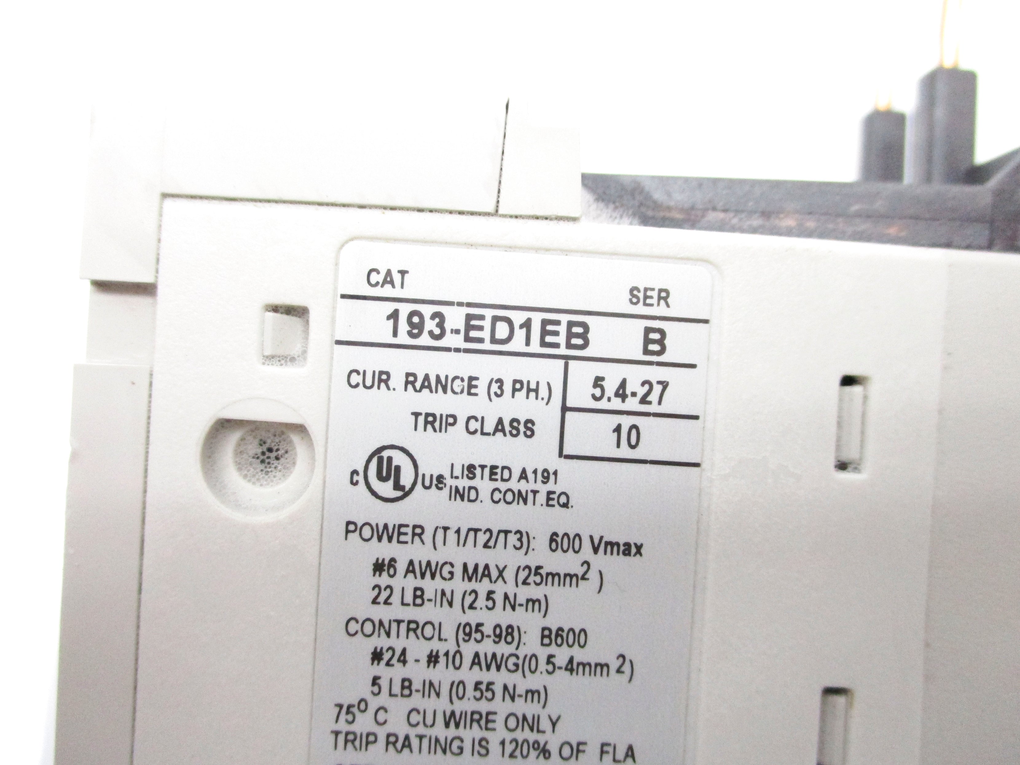 ALLEN BRADLEY 193-ED1EB SER. B 5.4-27A NSNP