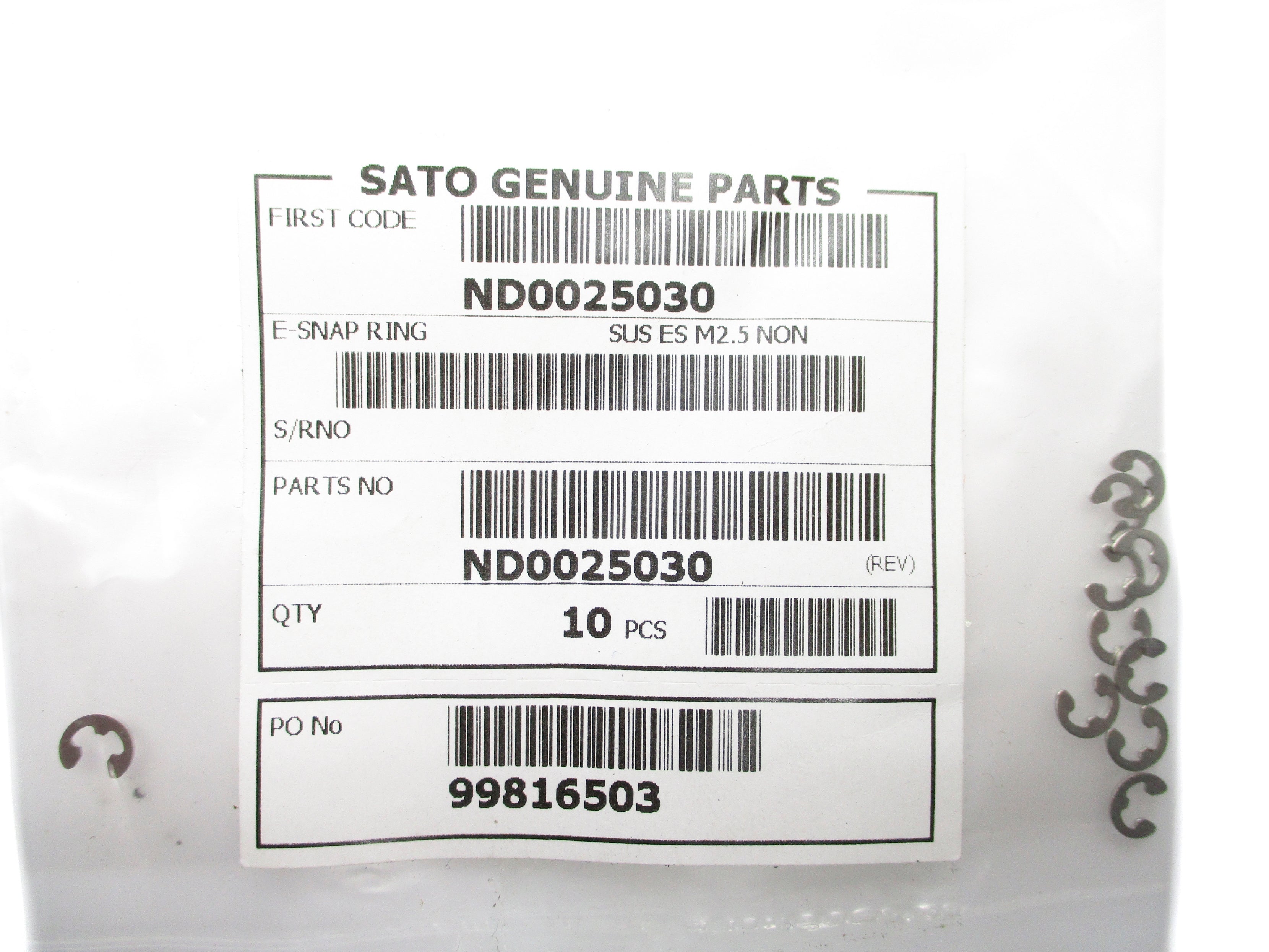 SATO ND0025030 (PKG OF 10) NSNP