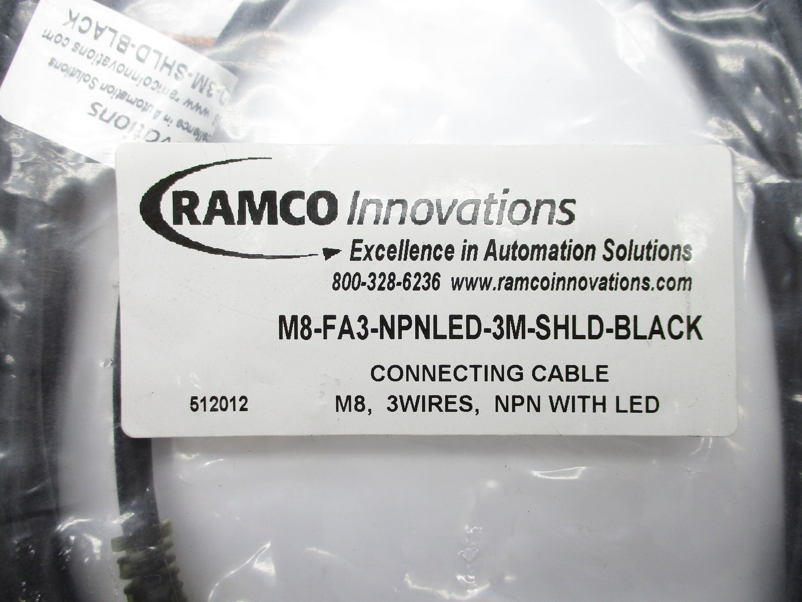 RAMCO INNOVATIONS M8-FA3-NPNLED-3M-SHLD-BLACK NSMP
