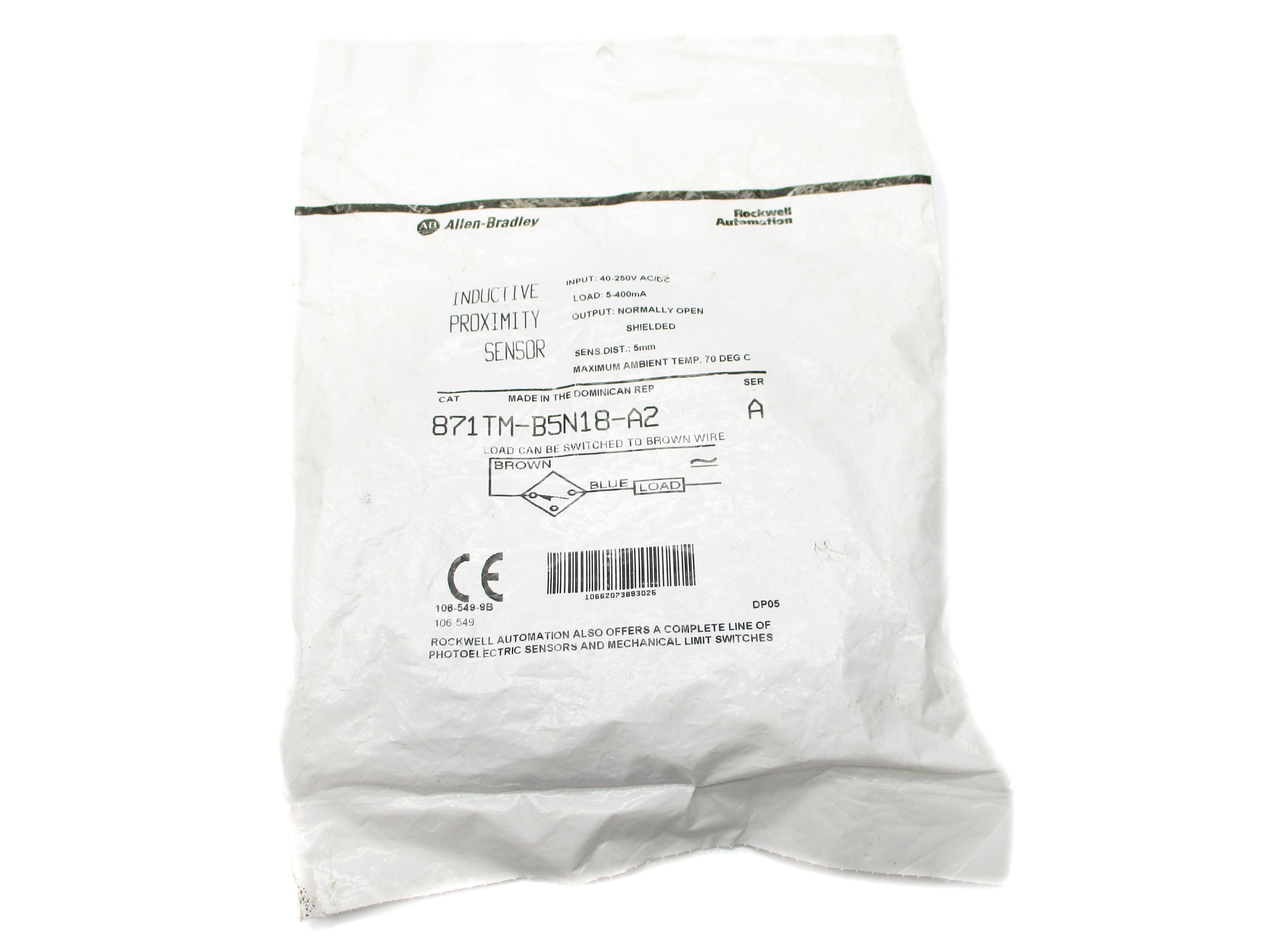 ALLEN BRADLEY 871TM-B5N18-A2 SER. A NSMP