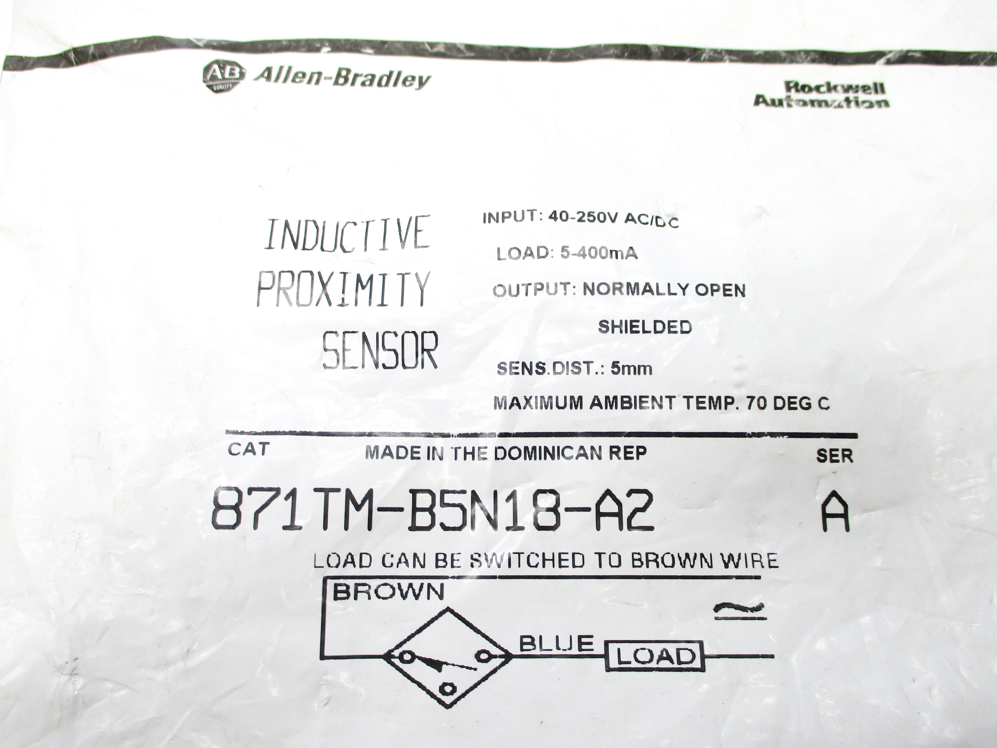 ALLEN BRADLEY 871TM-B5N18-A2 SER. A NSMP