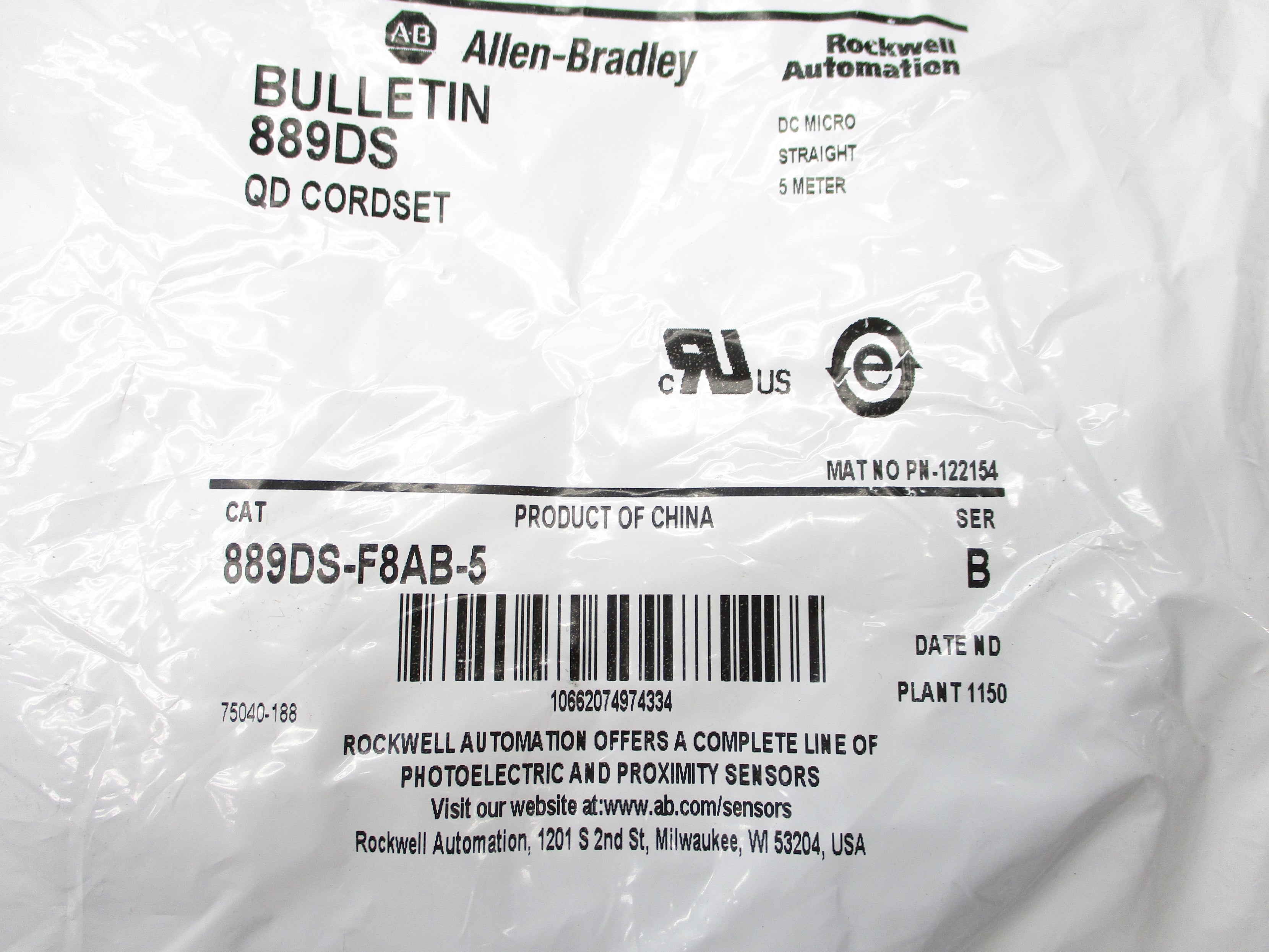 ALLEN BRADLEY 889DS-F8AB-5 SER. B NSMP