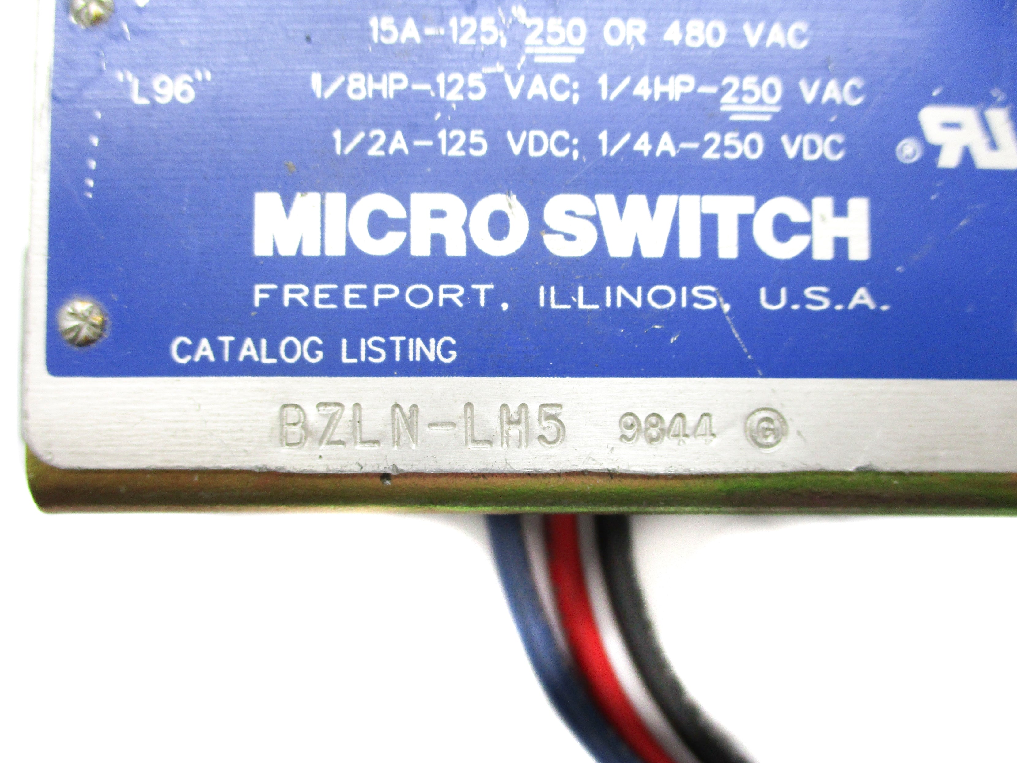 MICRO SWITCH BZLN-LH5 480VAC 15A UNMP