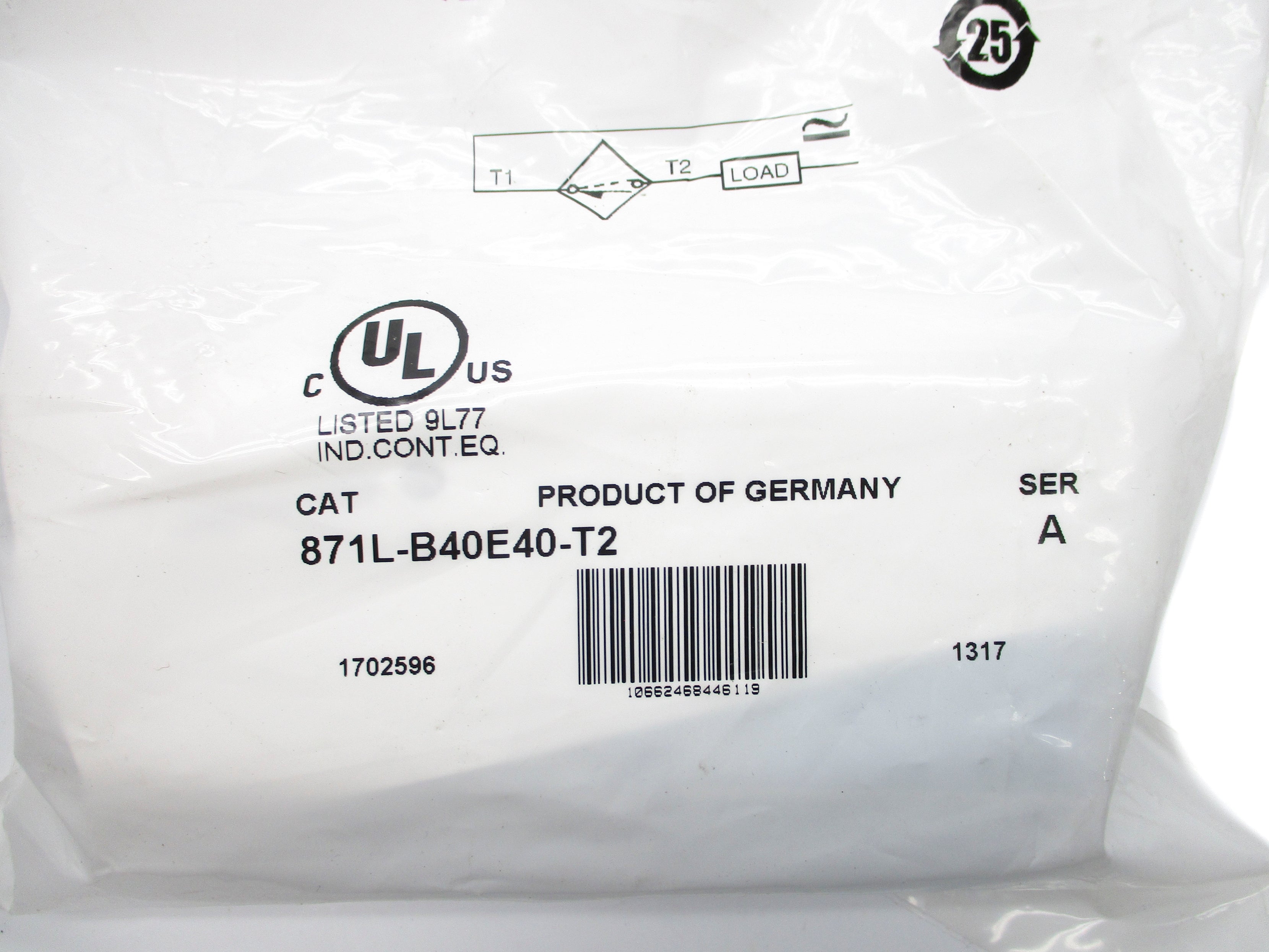 ALLEN BRADLEY 871L-B40E40-T2 SER. A NSMP