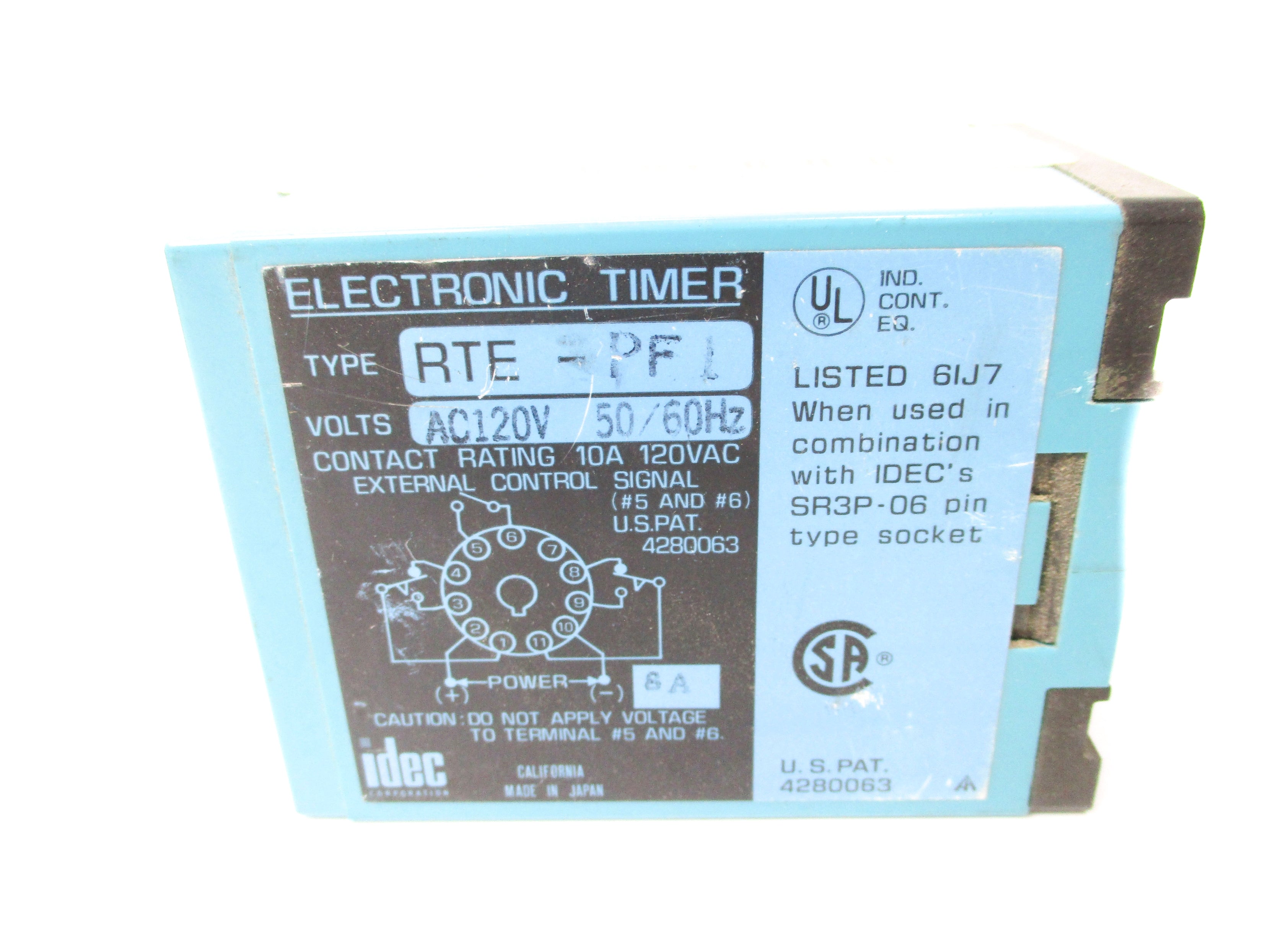 IDEC RTE-PF1 120VAC 10 UNMP