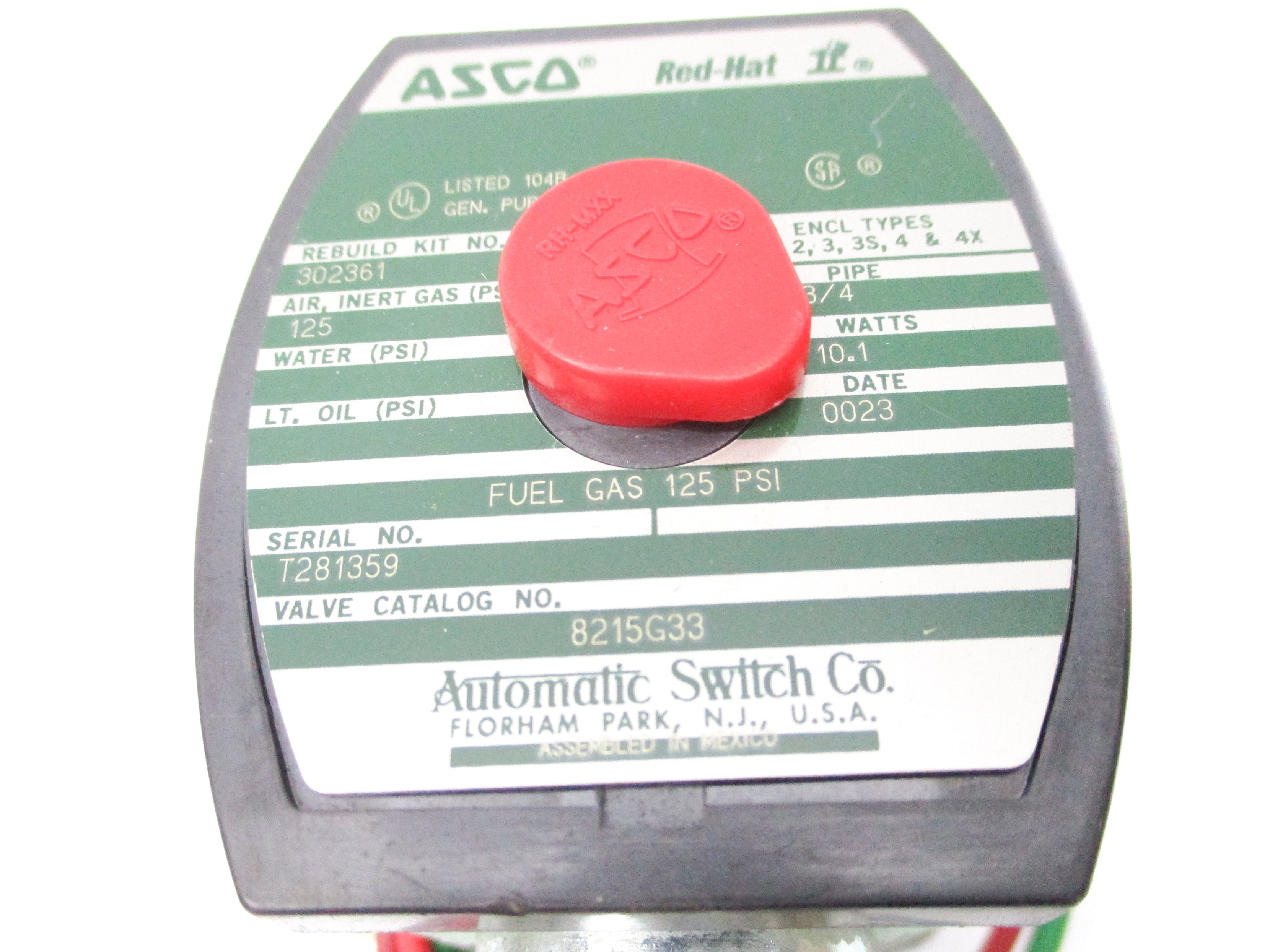 ASCO 8215G33 110/120V 125PSI 3/4" NSNP