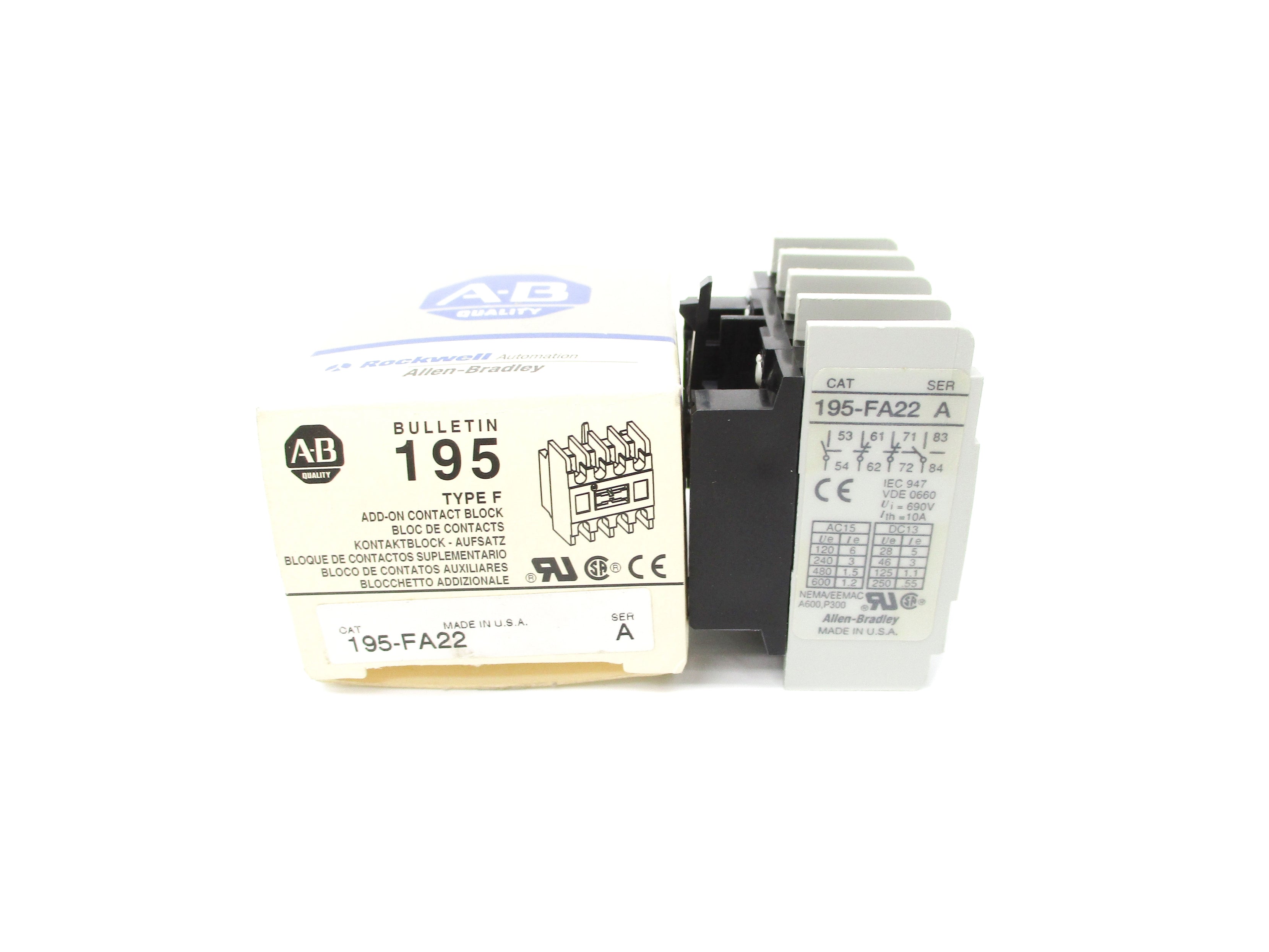 ALLEN BRADLEY 195-FA22 SER. A (GY/BL) NSMP