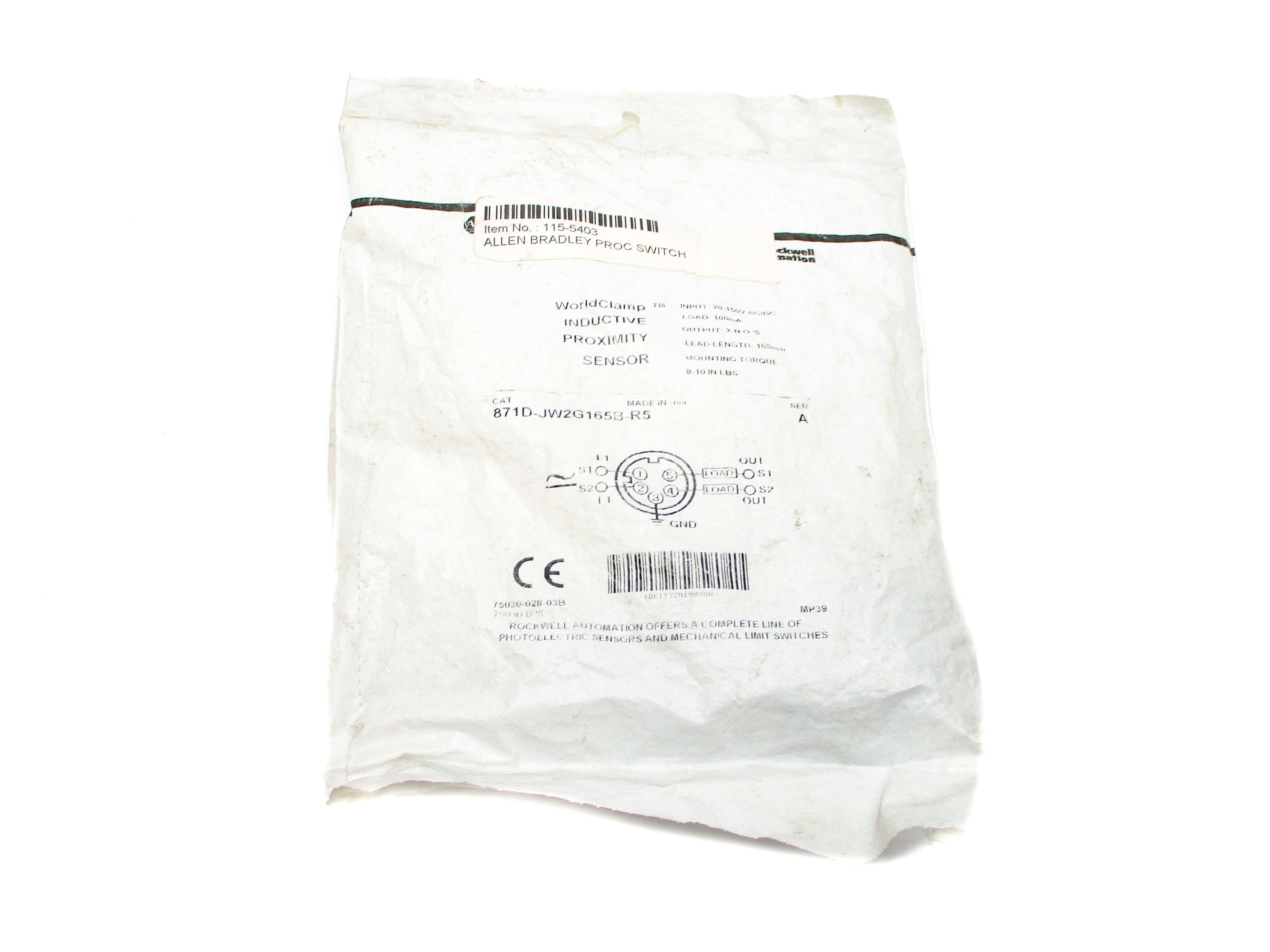 ALLEN BRADLEY 871D-JW2G165B-R5 SER. A NSMP