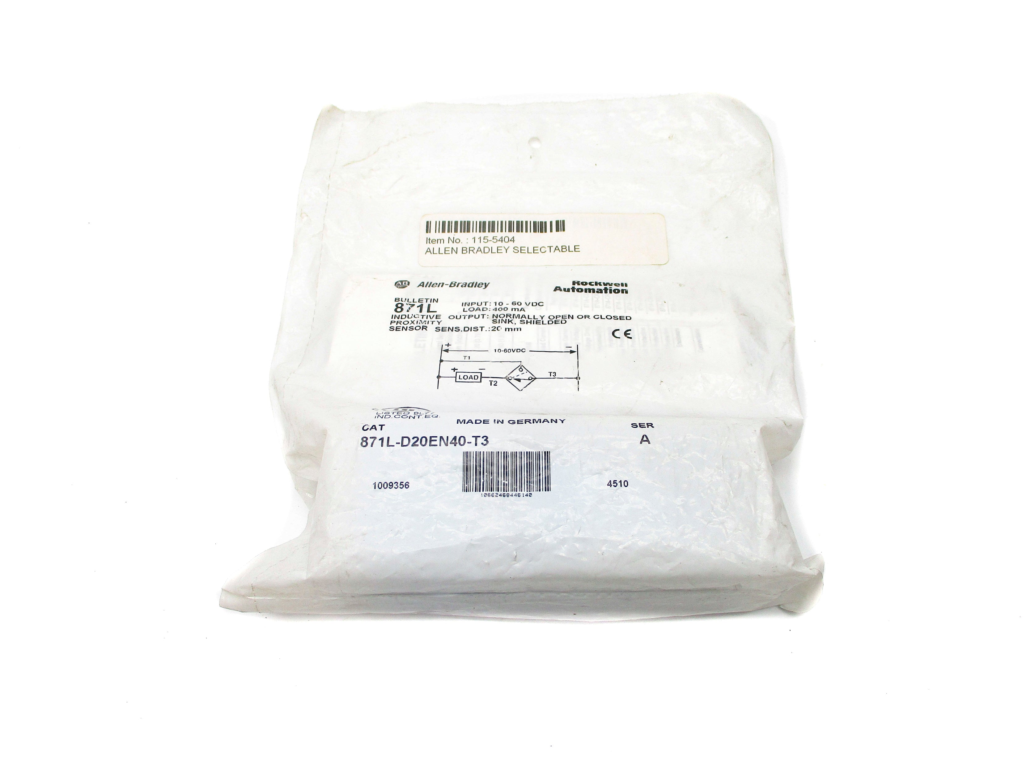 ALLEN BRADLEY 871L-D20EN40-T3 SER. A NSMP
