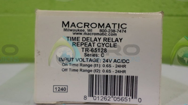 MACROMATIC TR-65128 TIME DELAY RELAY RECEPTACLE *NEW IN BOX*