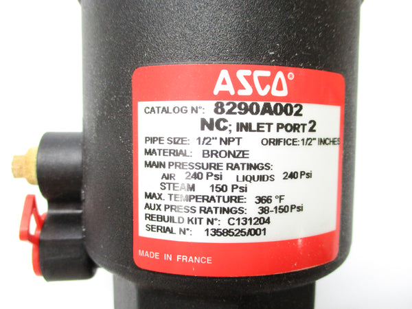 ASCO 8290A002 150/240PSI NSMP