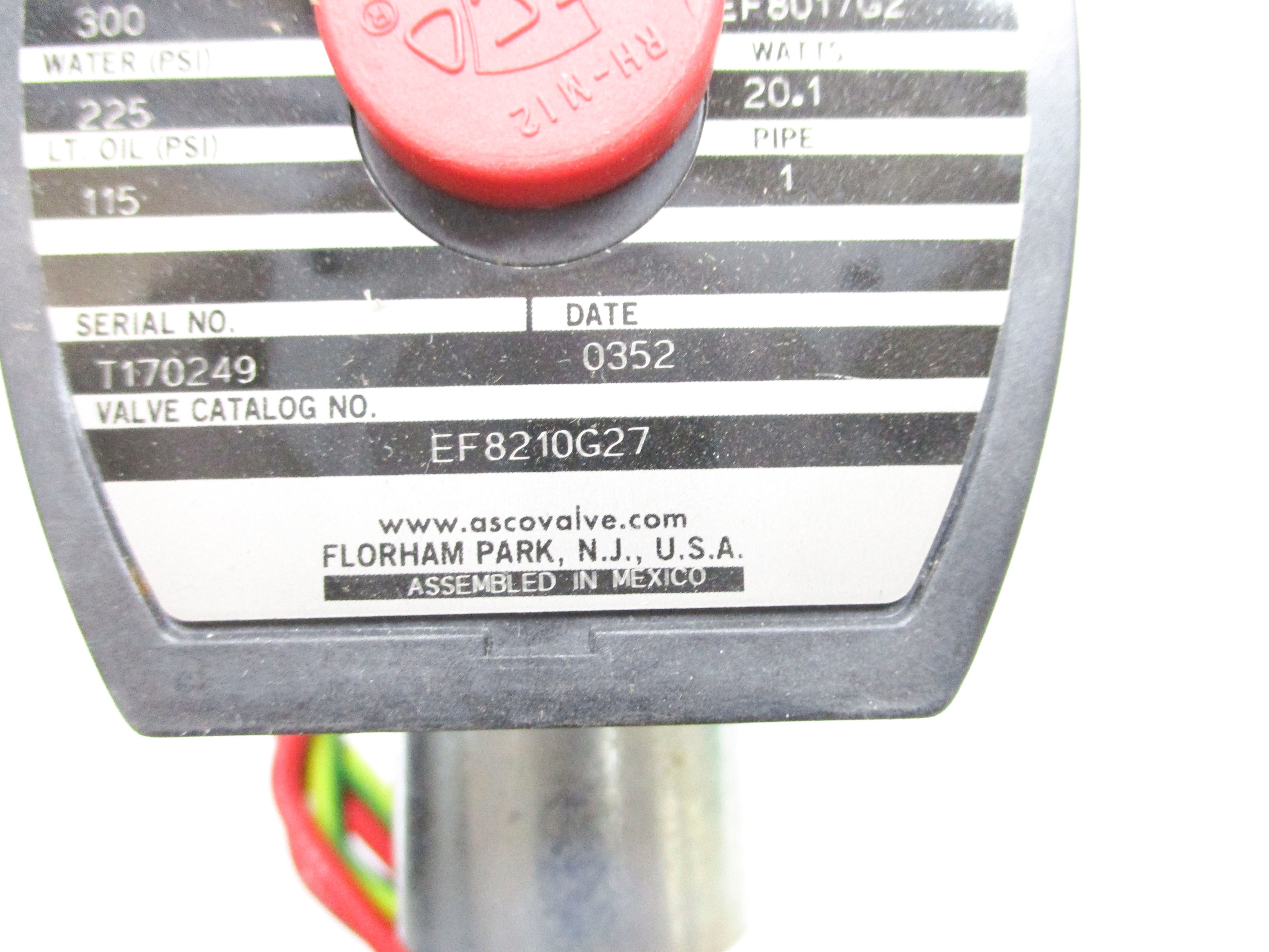ASCO EF8210G27 120/60 115/225/300PSI NSNP