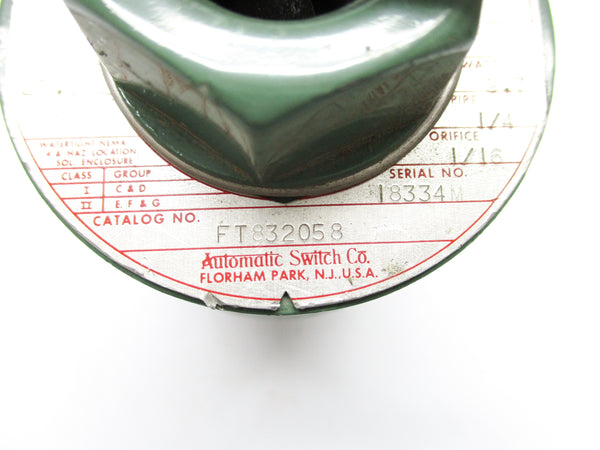 ASCO FT832058 120V 1/4" UNMP