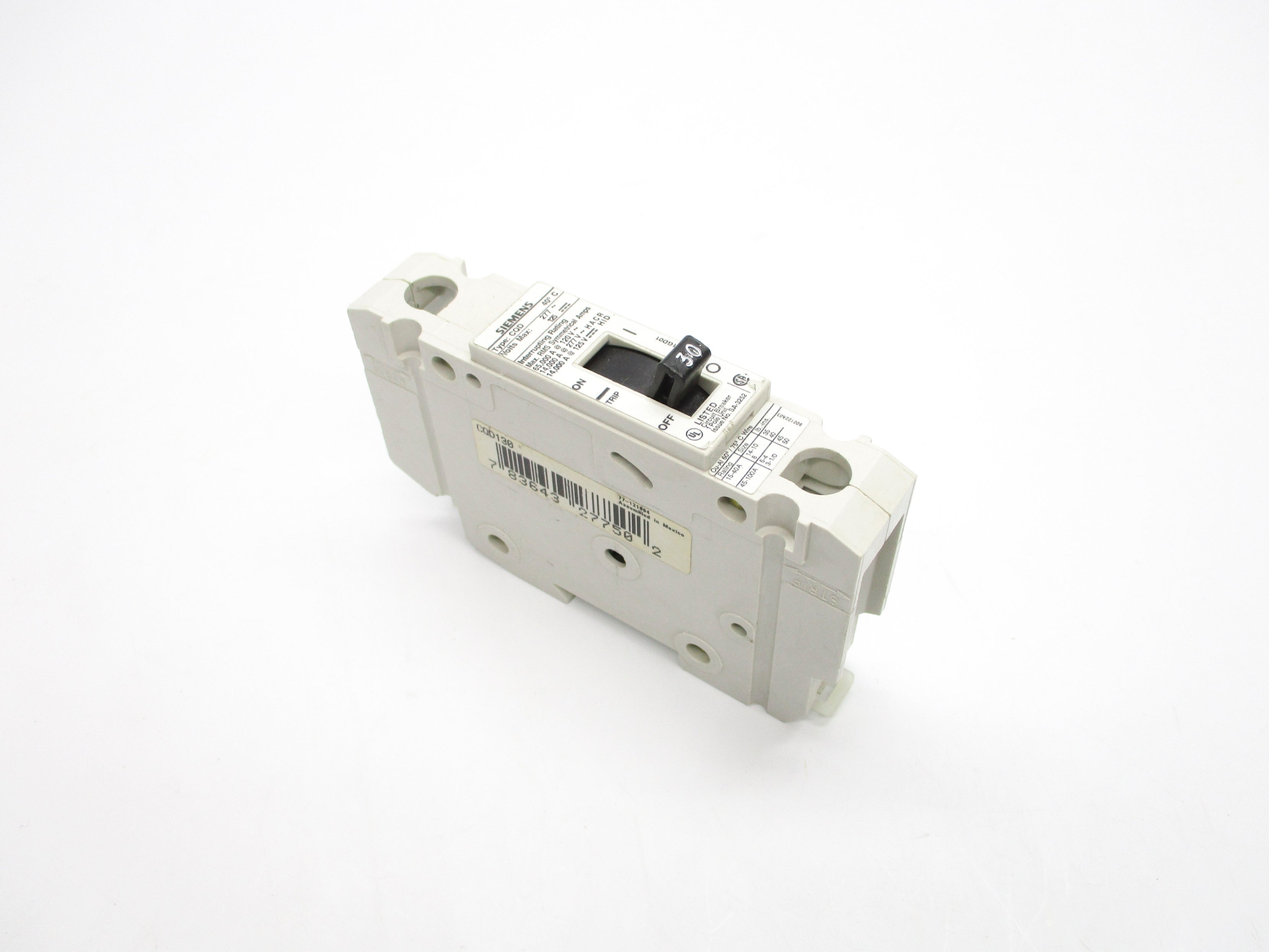 SIEMENS CQD130 30A 277V UNMP