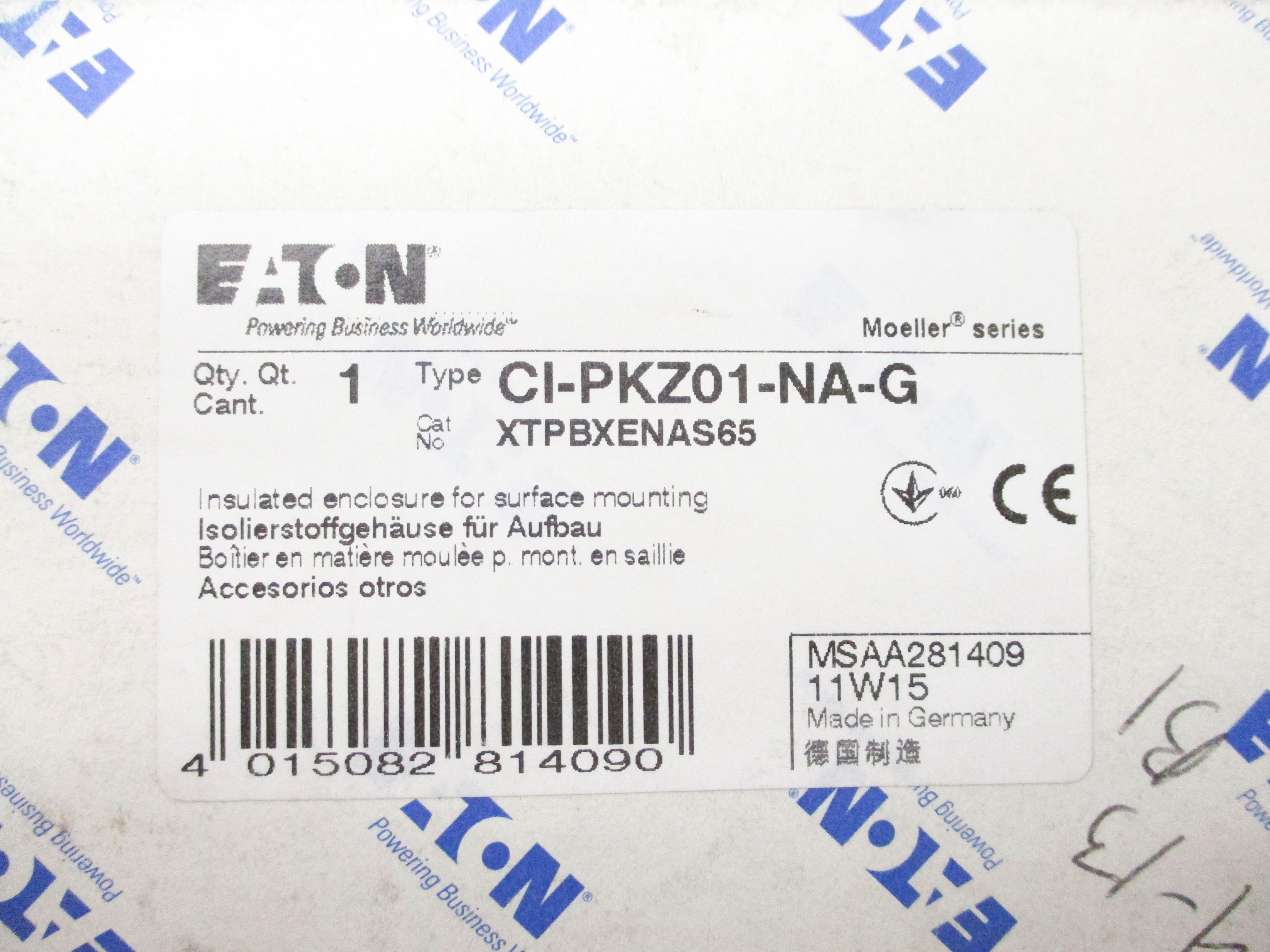 EATON CI-PKZ01-NA-G XTPBXENAS65 NSMP