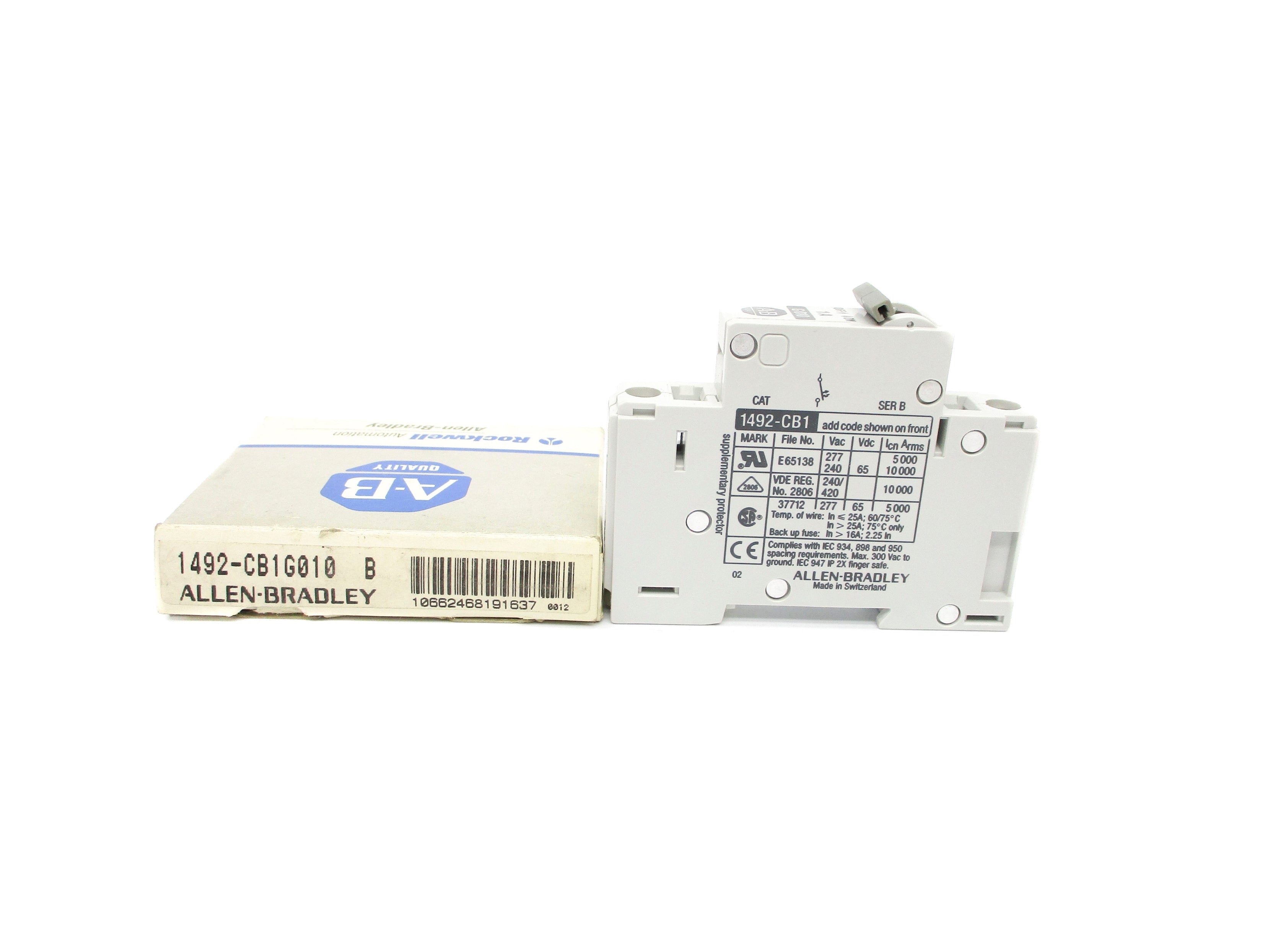 ALLEN BRADLEY 1492-CB1G010 SER. B 277VAC 1A NSMP