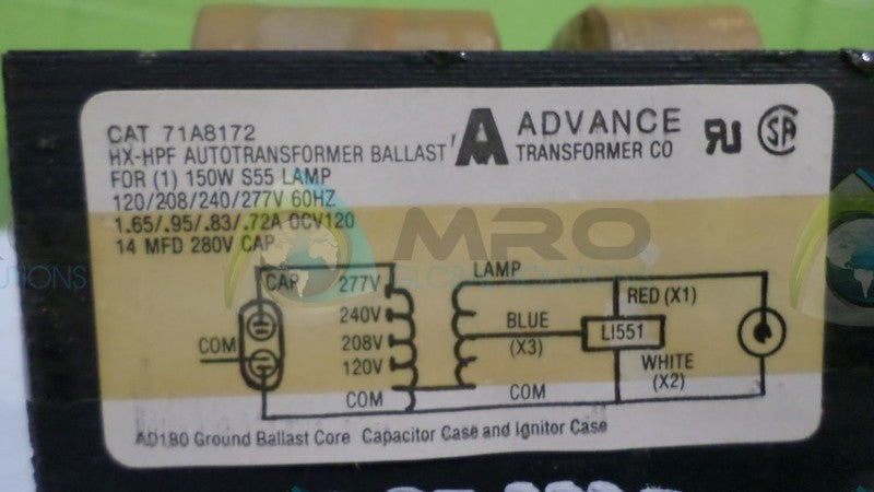 ADVANCE 71A8172 TRANSFORMER *NEW NO BOX*