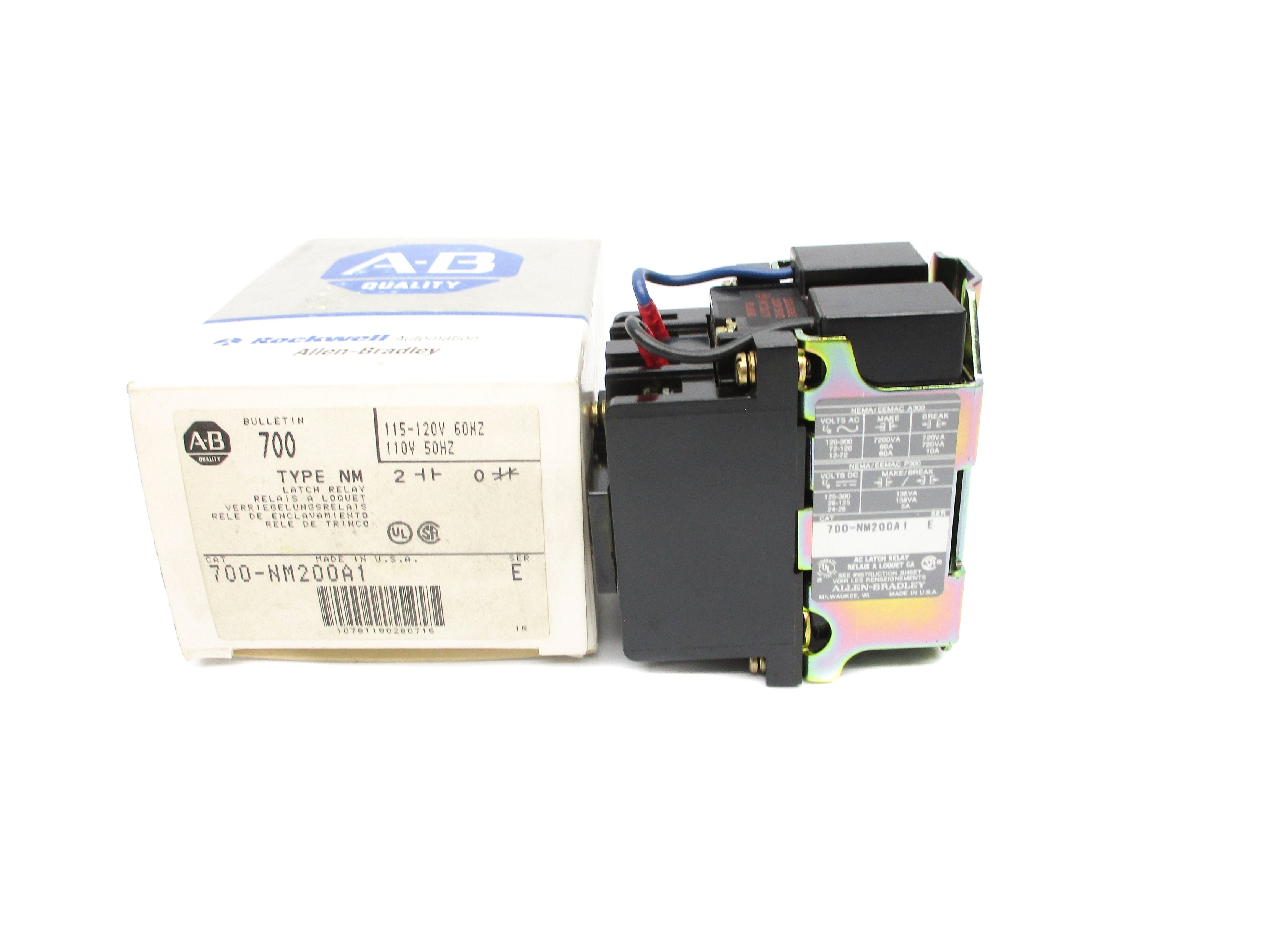 ALLEN BRADLEY 700-NM200A1 SER. E 110/115-120V 60A (GY/BL) NSMP