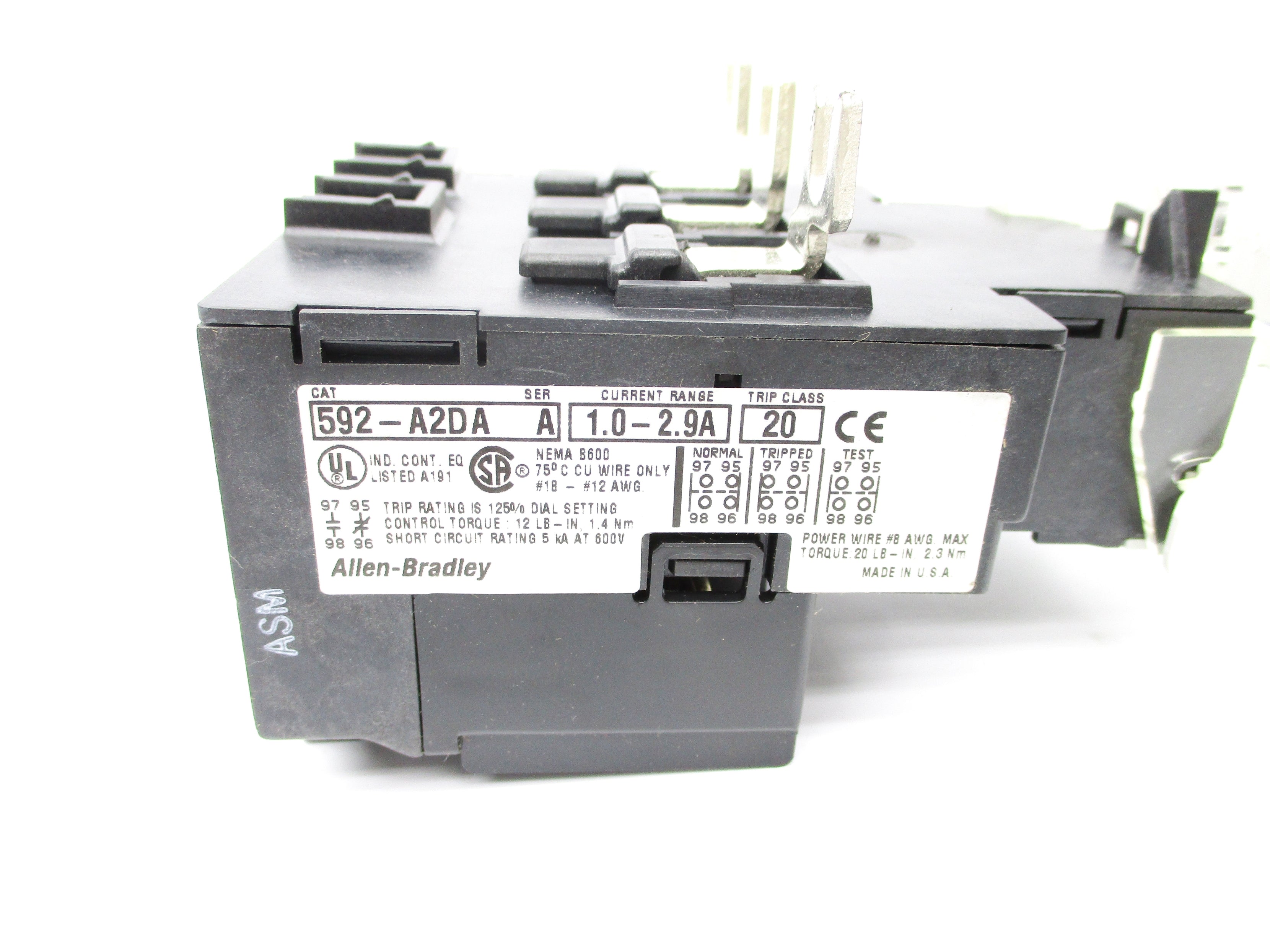 ALLEN BRADLEY 592-A2DA SER. A 1.0-2.9A NSNP