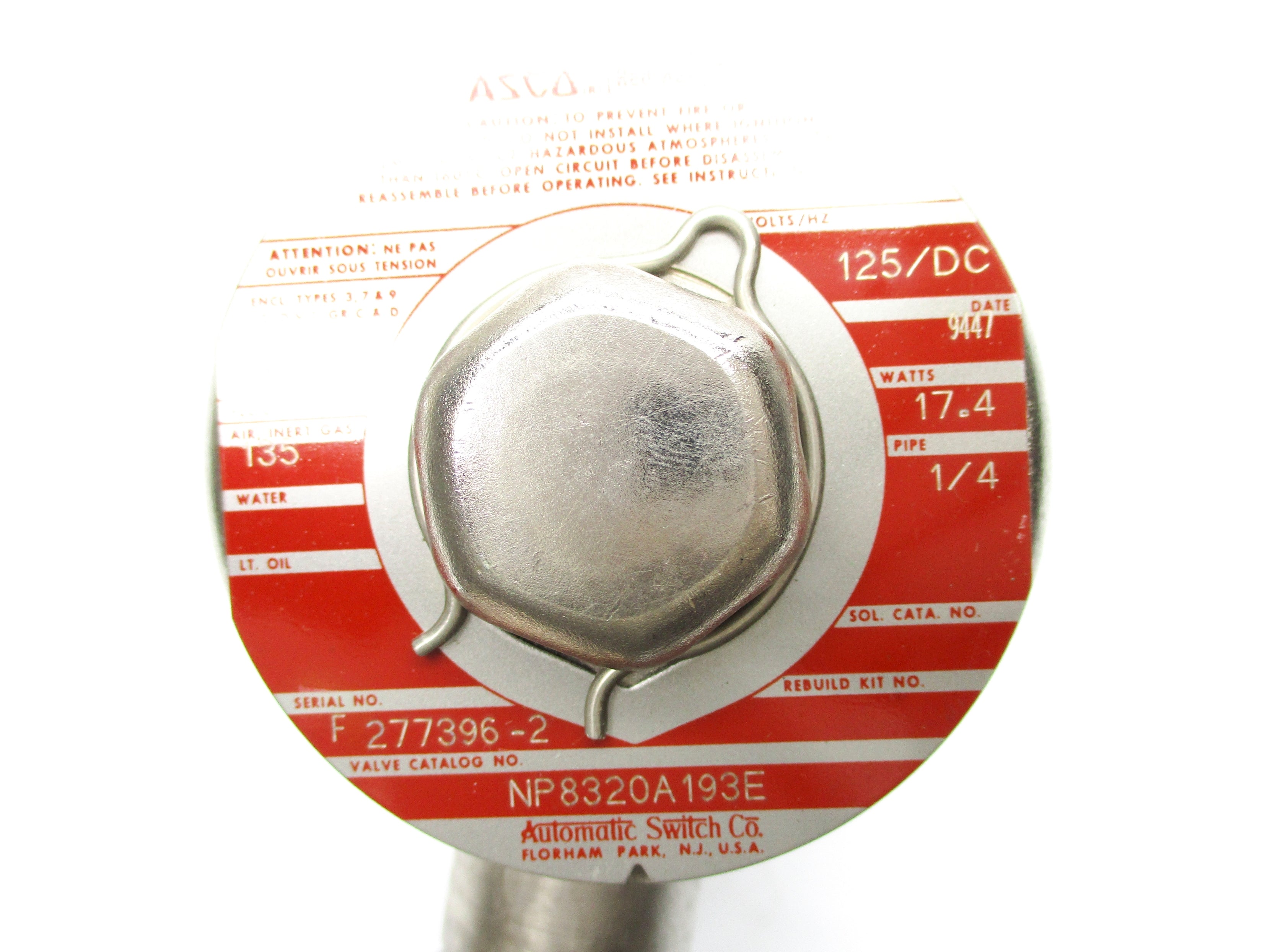 ASCO NP8320A193E 125VDC 135PSI 1/4" NSNP