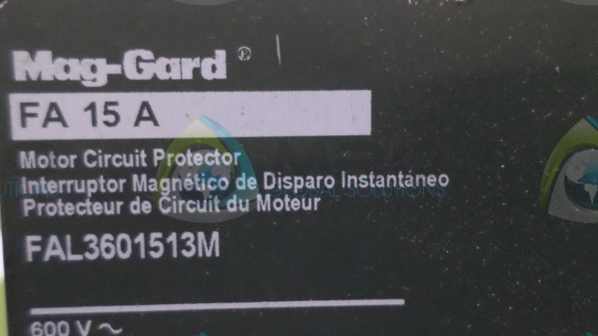 SQUARE D FAL3601513M CIRCUIT BREAKER 15A (GREEN) *NEW NO BOX*