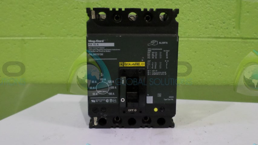 SQUARE D FAL3601513M CIRCUIT BREAKER 15A (GREEN) *NEW NO BOX*