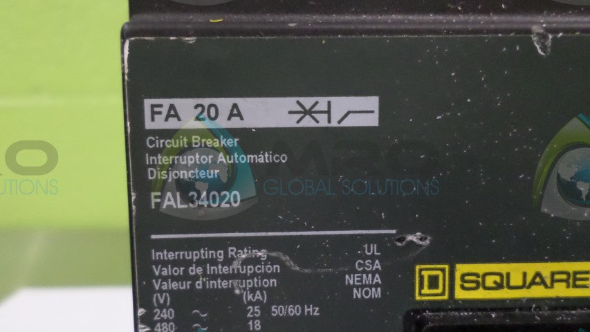 SQUARE D FAL34020 CIRCUIT BEAKER *NEW NO BOX*