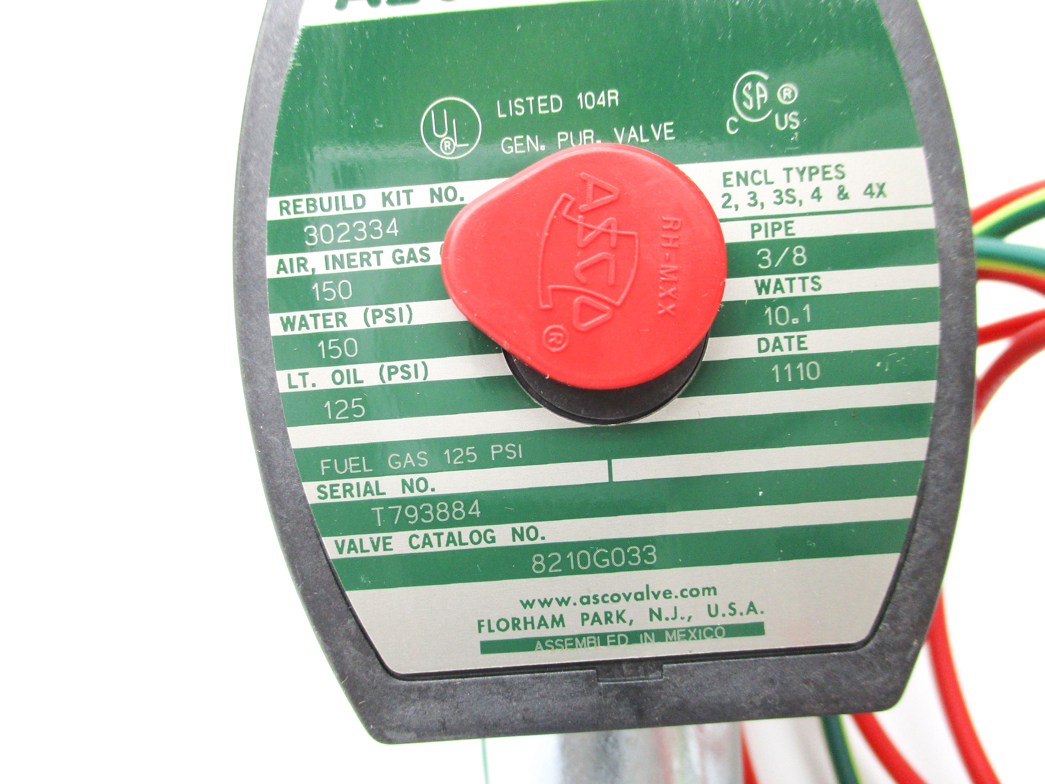 ASCO 8210G033 110/120V 150PSI NSNP