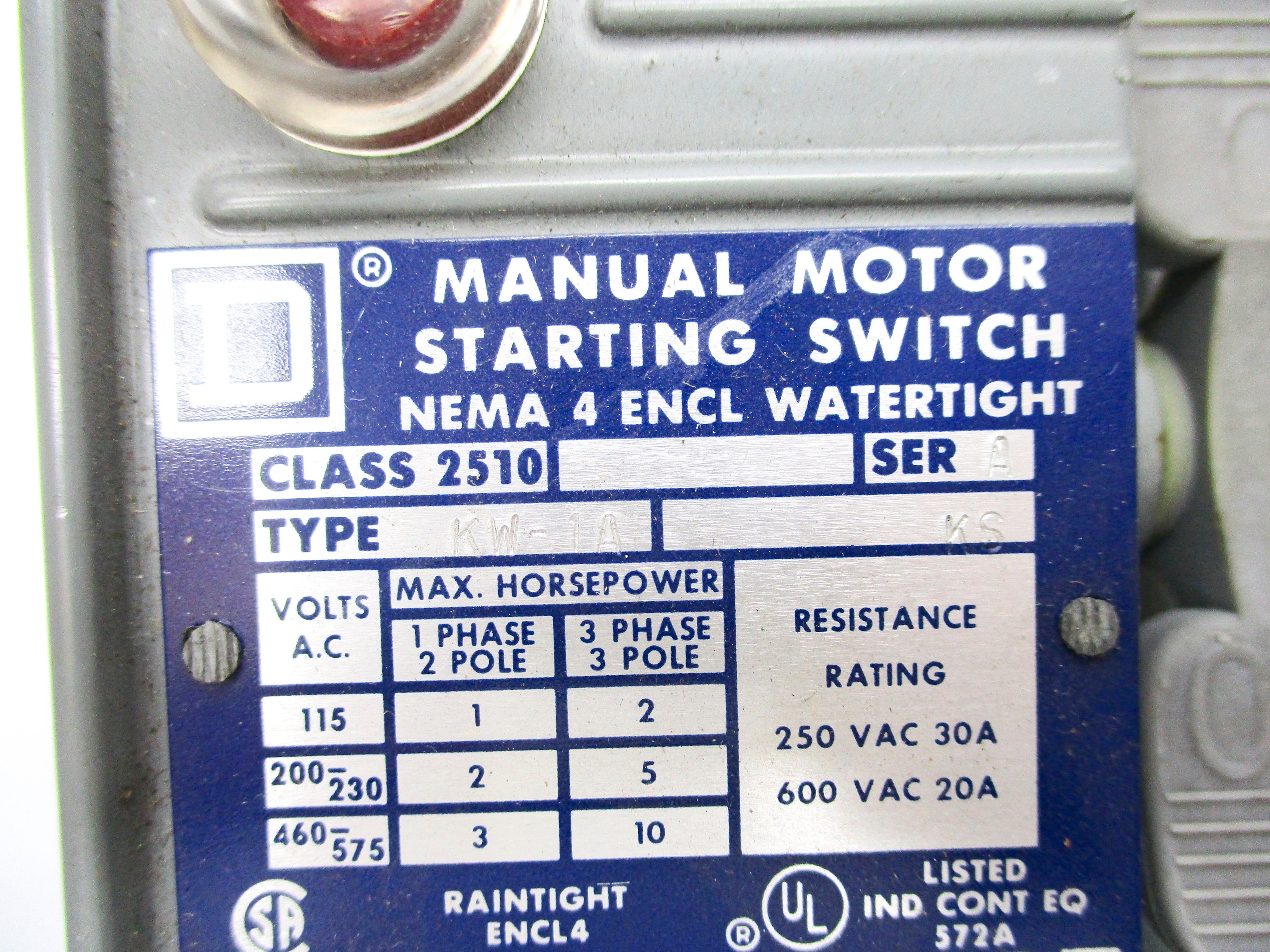 SQUARE D 2510KW1A SER. A NSNP
