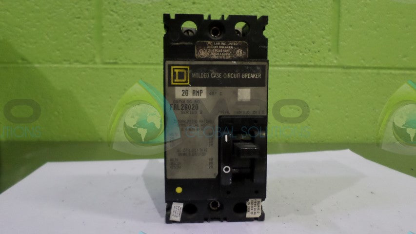 SQUARE D FAL26020 CIRCUIT BREAKER *USED*