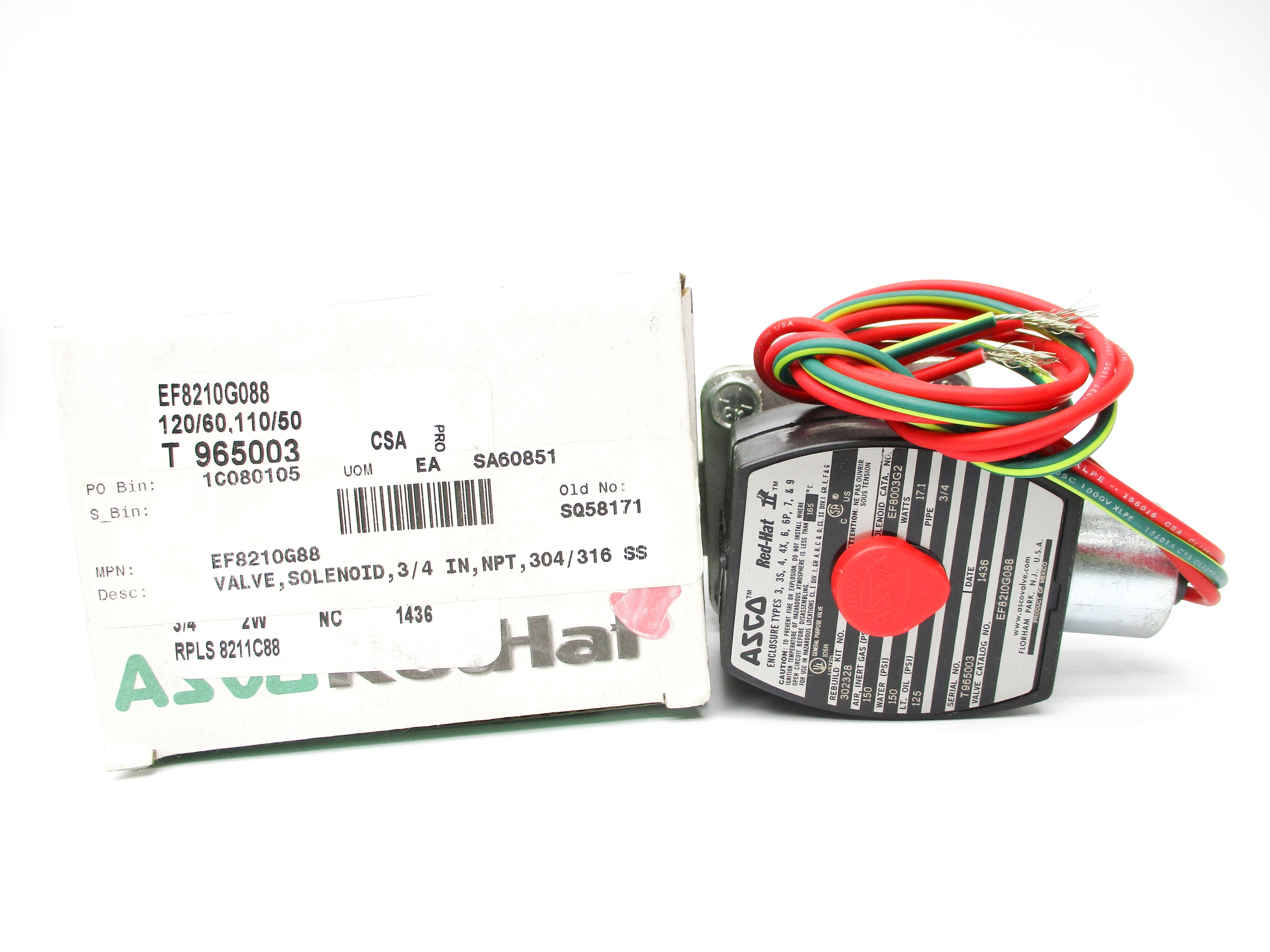 ASCO EF8210G088 110/120V 150PSI 3/4" NSMP