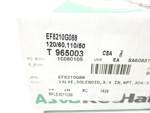 ASCO EF8210G088 110/120V 150PSI 3/4" NSMP