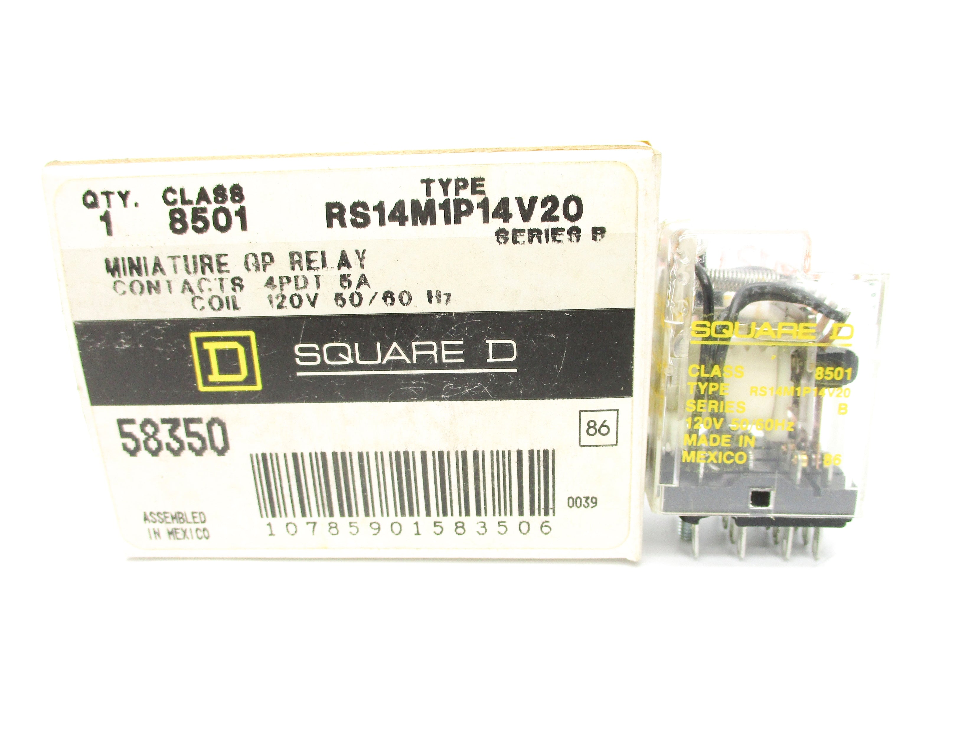 SQUARE D 8501RS14M1P14V20 SER. B 5A 120V NSMP