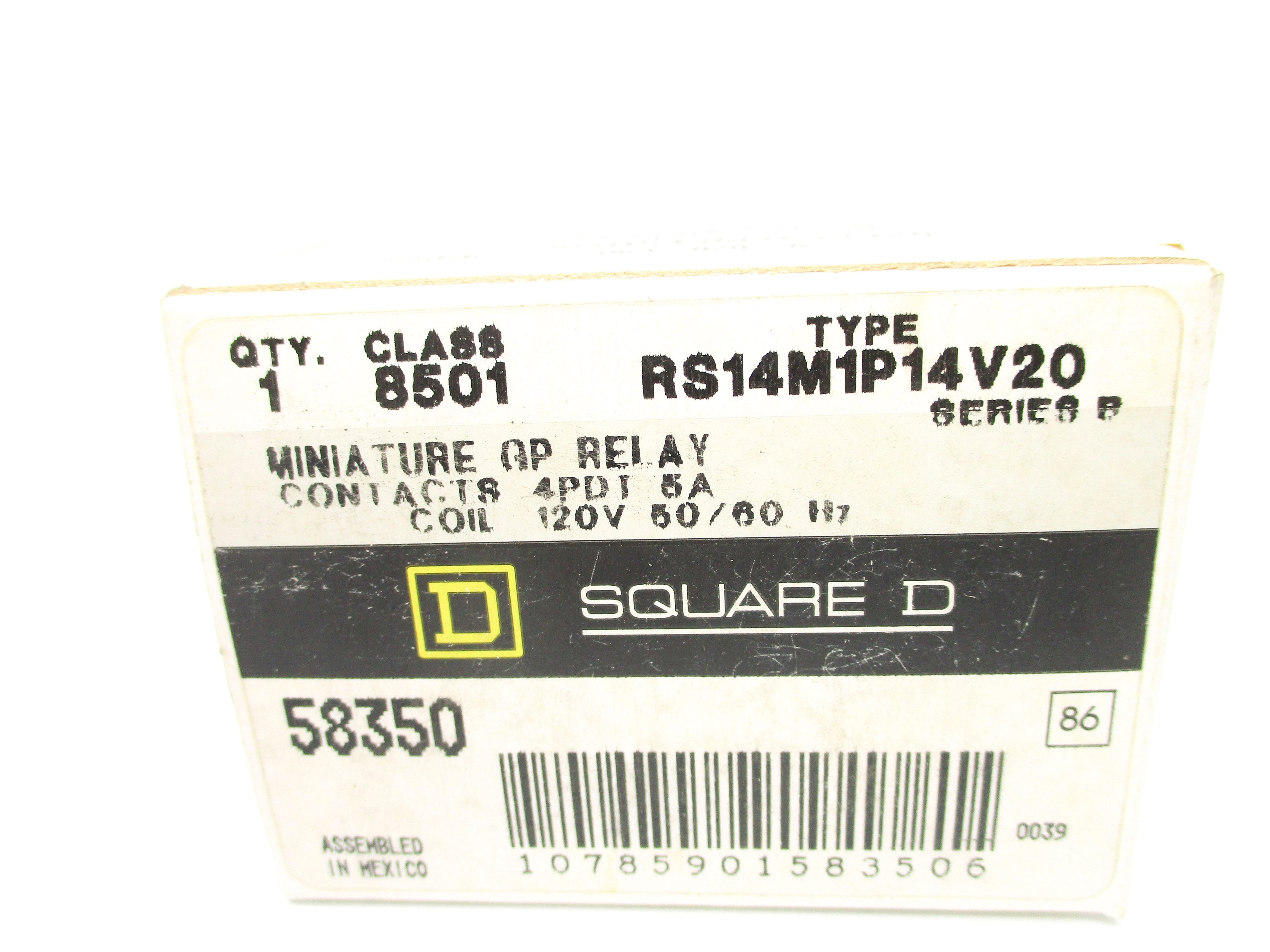 SQUARE D 8501RS14M1P14V20 SER. B 5A 120V NSMP