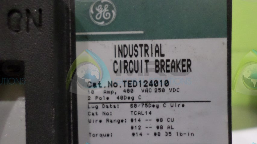 GENERAL ELECTRIC TED124010 CIRCUIT BREAKER 10A (GREEN) *USED*