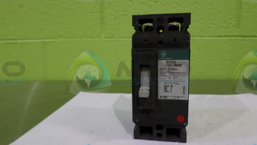 GENERAL ELECTRIC TED124010 CIRCUIT BREAKER 10A (GREEN) *USED*